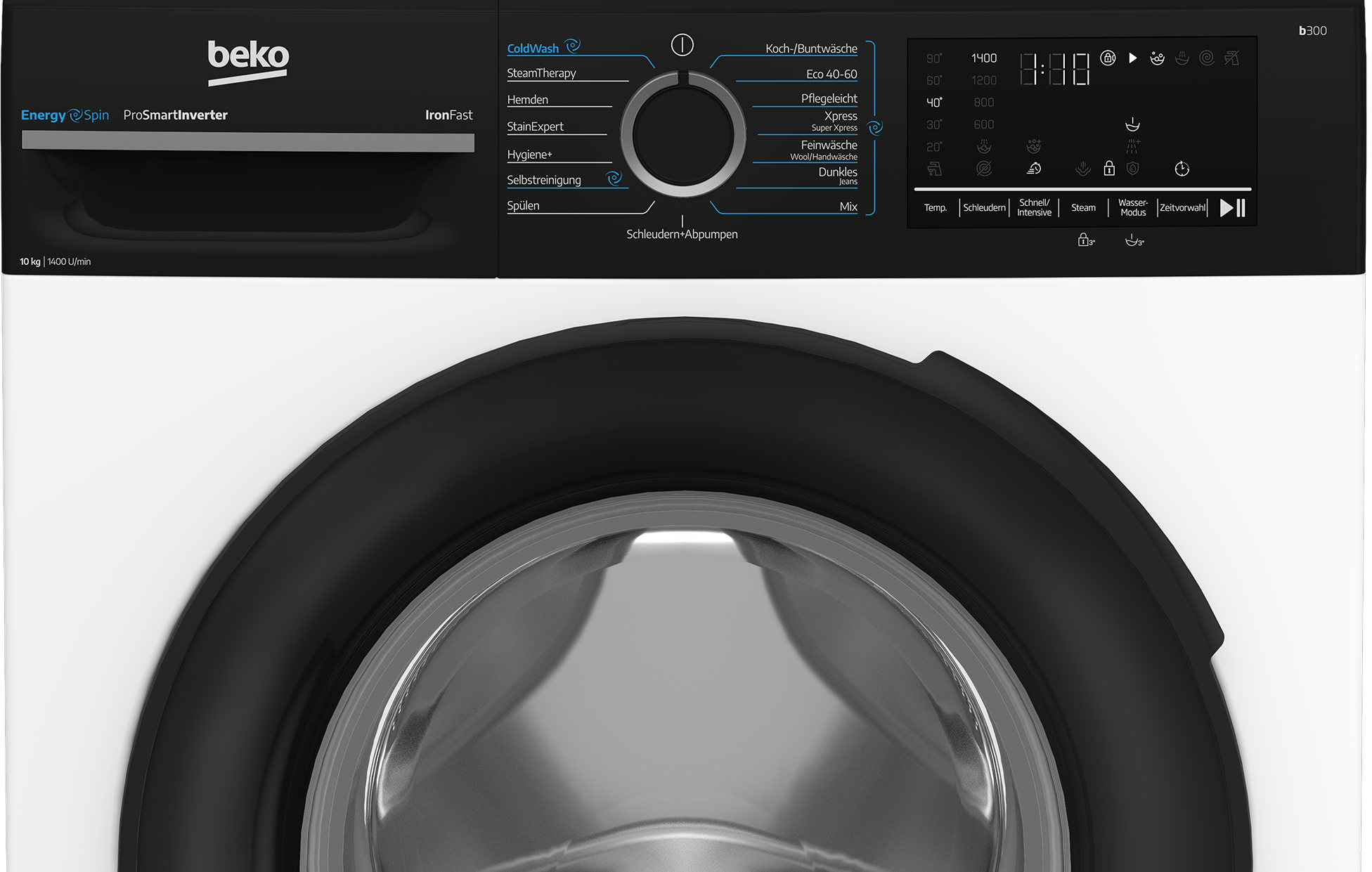 BEKO Waschmaschine »BM3WFU41041W« 10 kg 1400 U/min Waschen mit EnergySpin: Bis zu 35 % Energie sparen – nicht nur in Eco