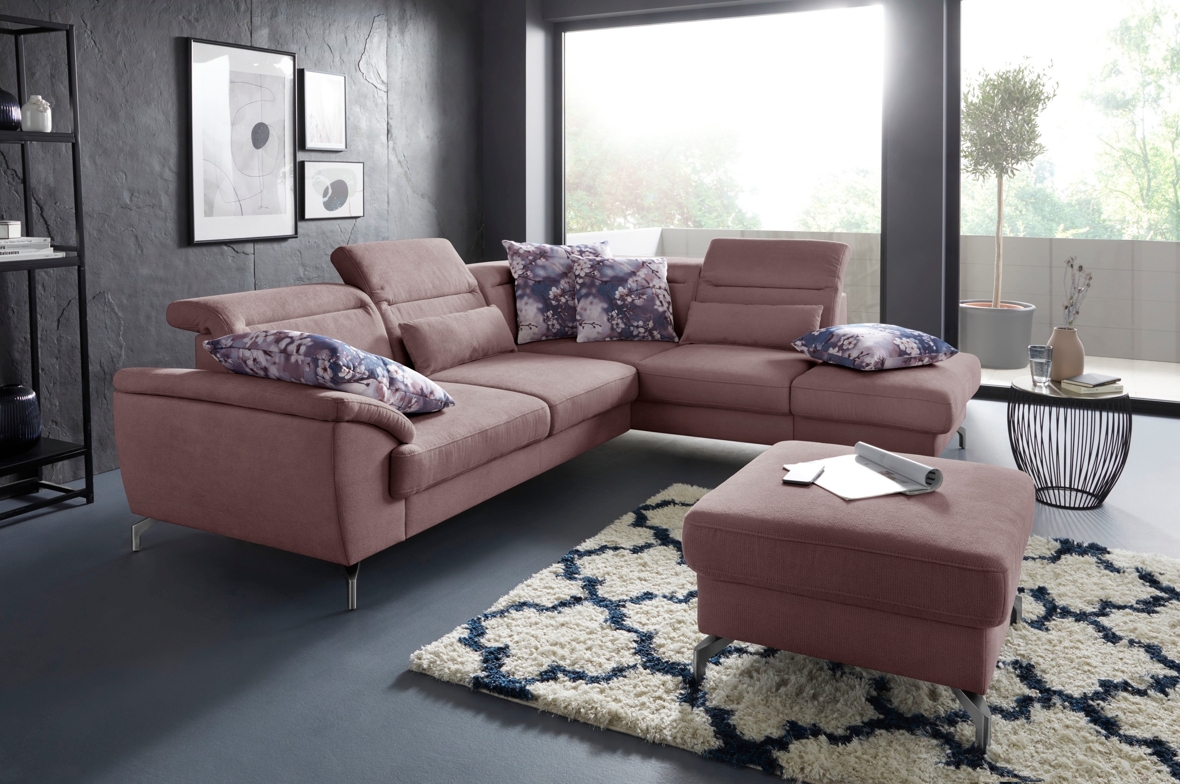 sit&more Hocker »Percy«, Fußhöhe 12 cm, wahlweise mit unterschiedlichen Fußfarben