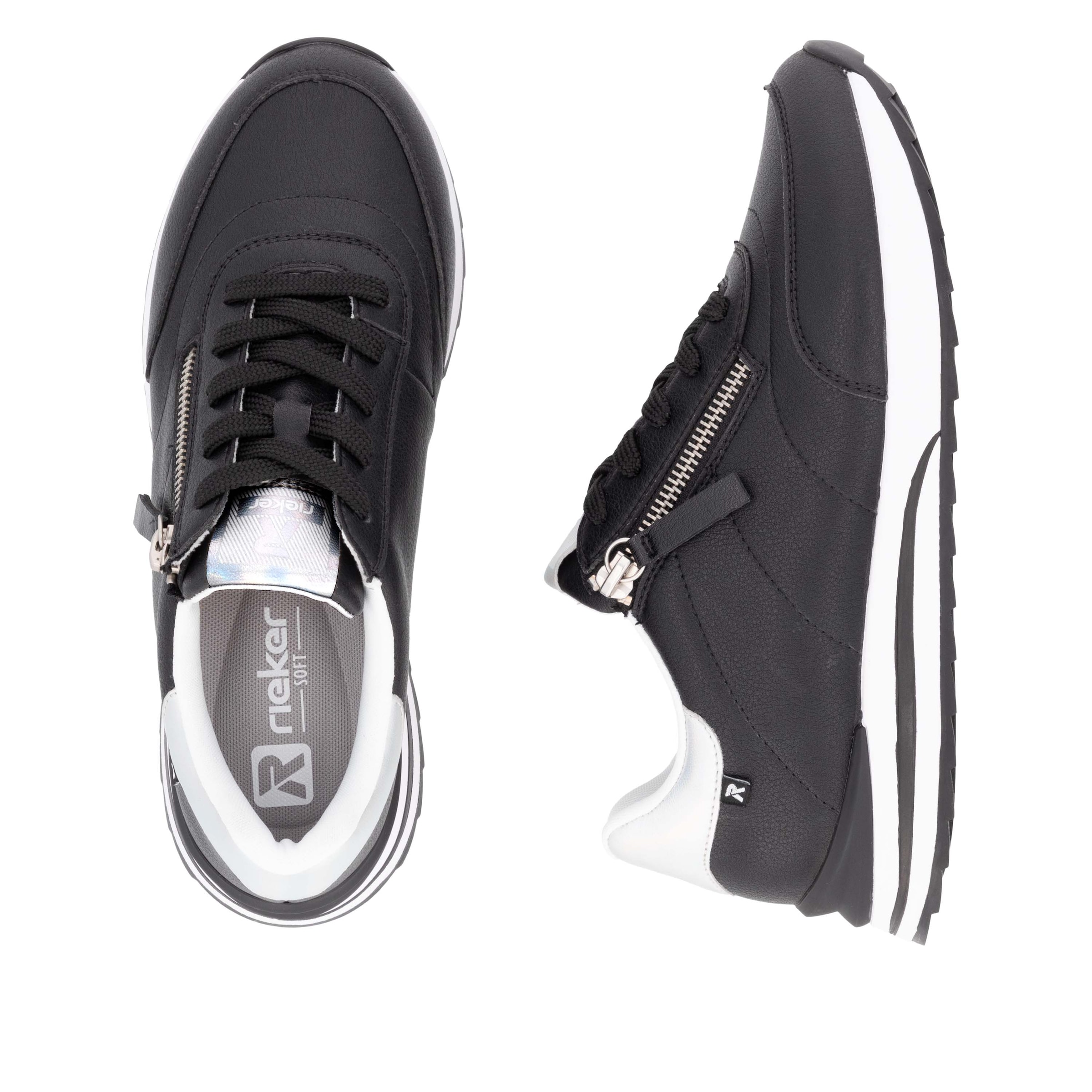 RIEKER Sport Plateausneaker, Freizeitschuh, Halbschuh, Schürschuh in schmaler Form