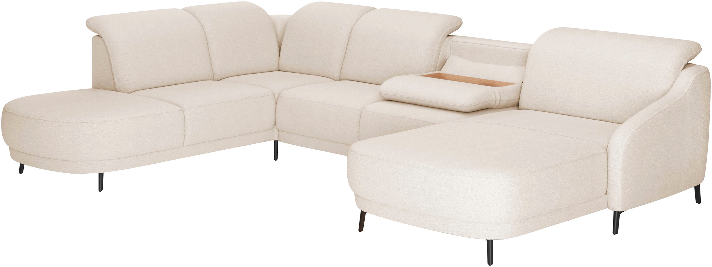sit&more Wohnlandschaft »Blues U-Form«, inkl. Kopfteilverstellung, wahlweise mit Klapptisch und USB