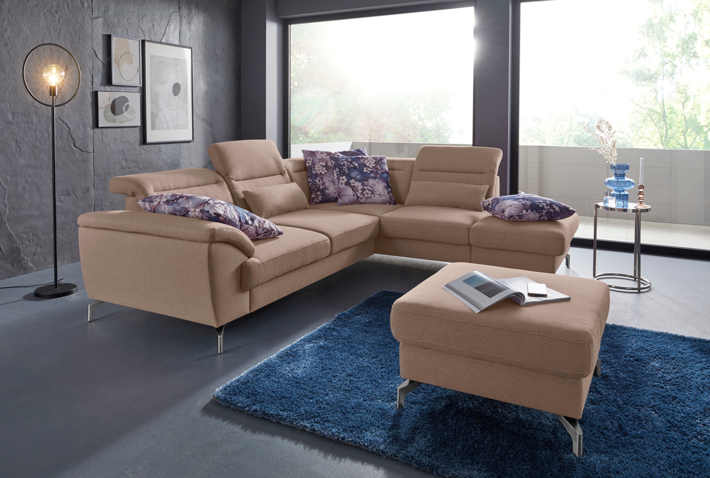 sit&more Hocker »Percy«, Fußhöhe 12 cm, wahlweise mit unterschiedlichen Fußfarben