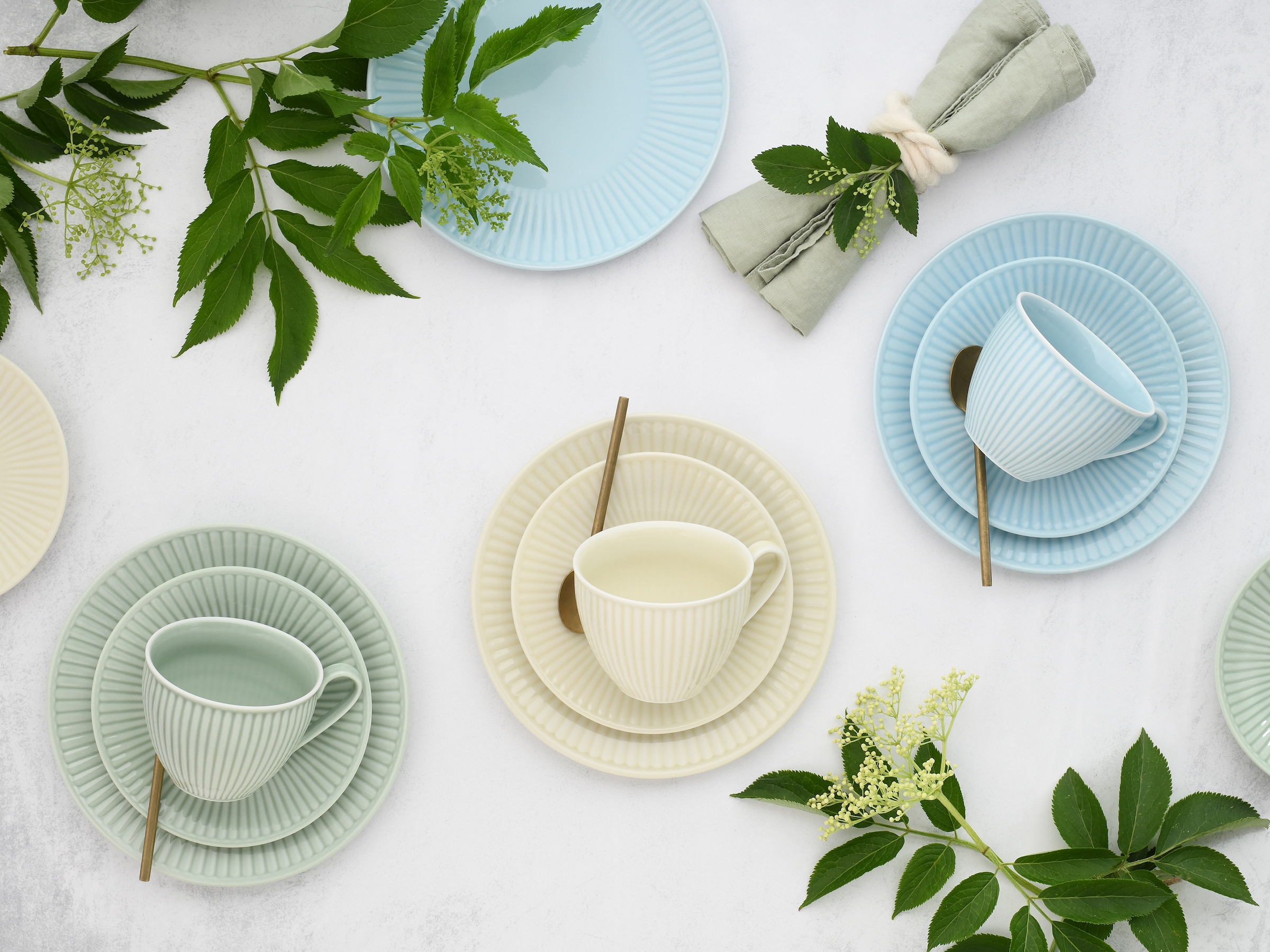 CreaTable Kaffeeservice »Valencia Pastell, Kaffee-Service 18-tlg« Elegant, Boho Chic