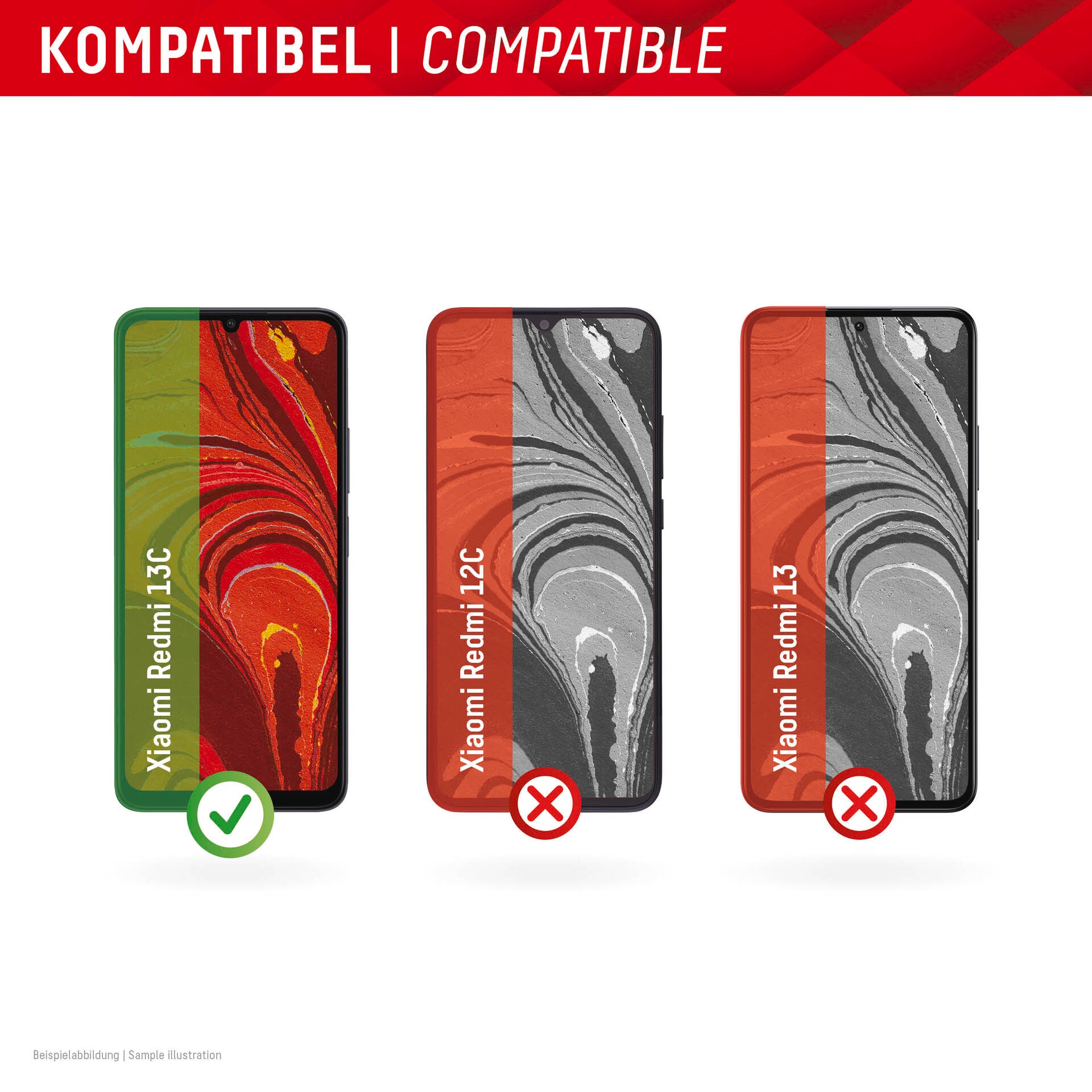 Displex Displayschutzglas »Smart Glass«, für Xiaomi Redmi 13C, Displayschutzfolie Displayschutz kratzer-resistent 9H unzerbrechlich
