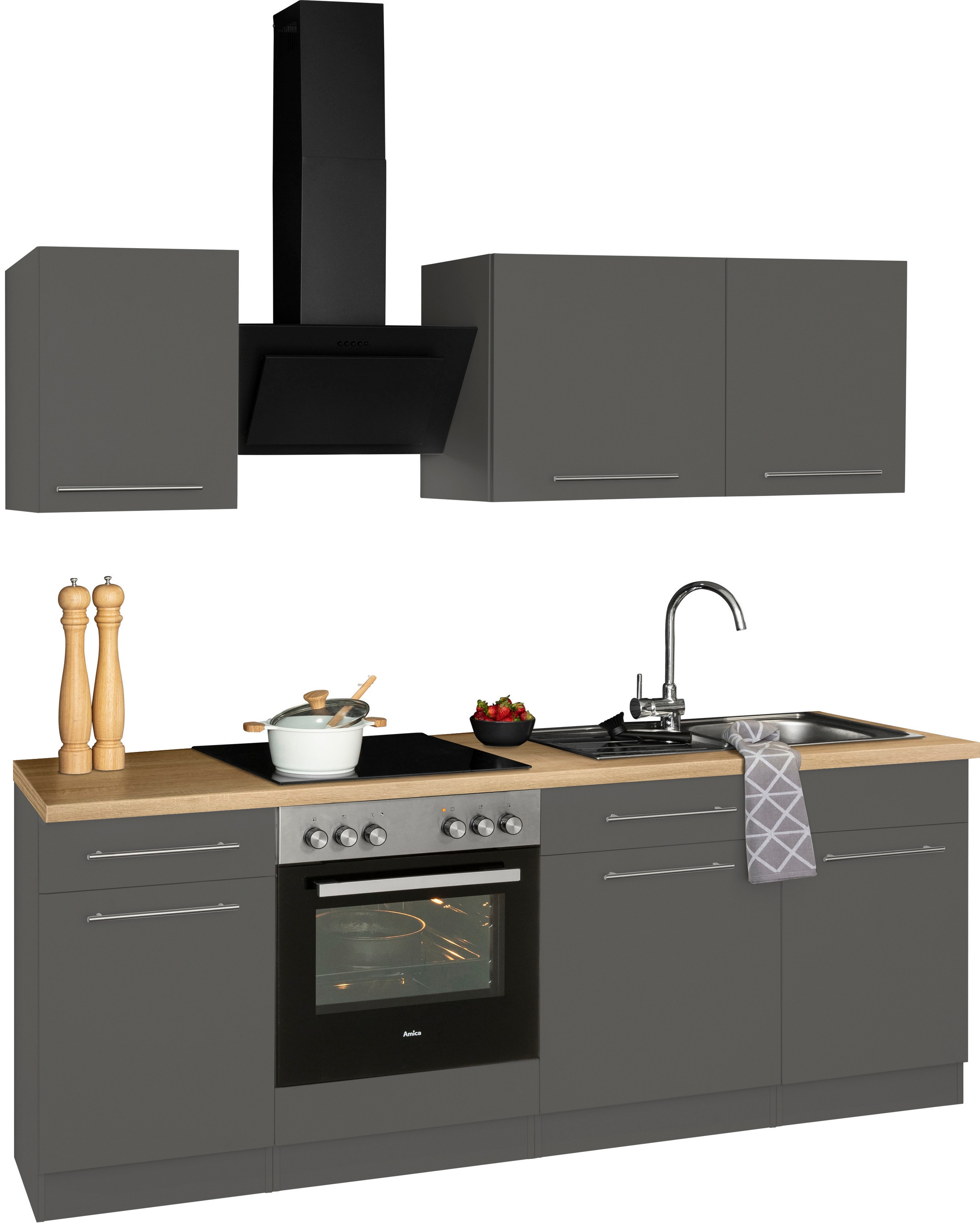 wiho Küchen Küchenzeile "Unna" ohne E-Geräte, Breite 220 cm