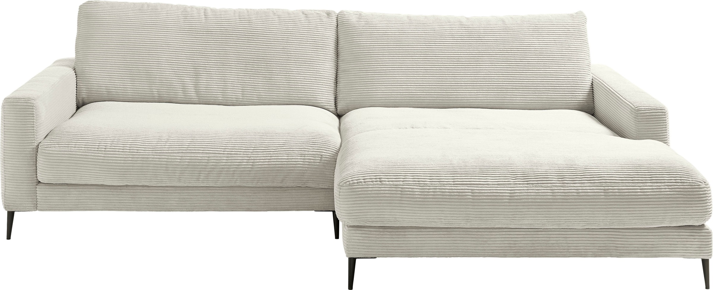 INOSIGN Ecksofa »Downtown, B/T/H: 272/190/84 cm L-Form«, weicher Sitzkomfort auch in Cord und Bouclé, incl. Zierkissen