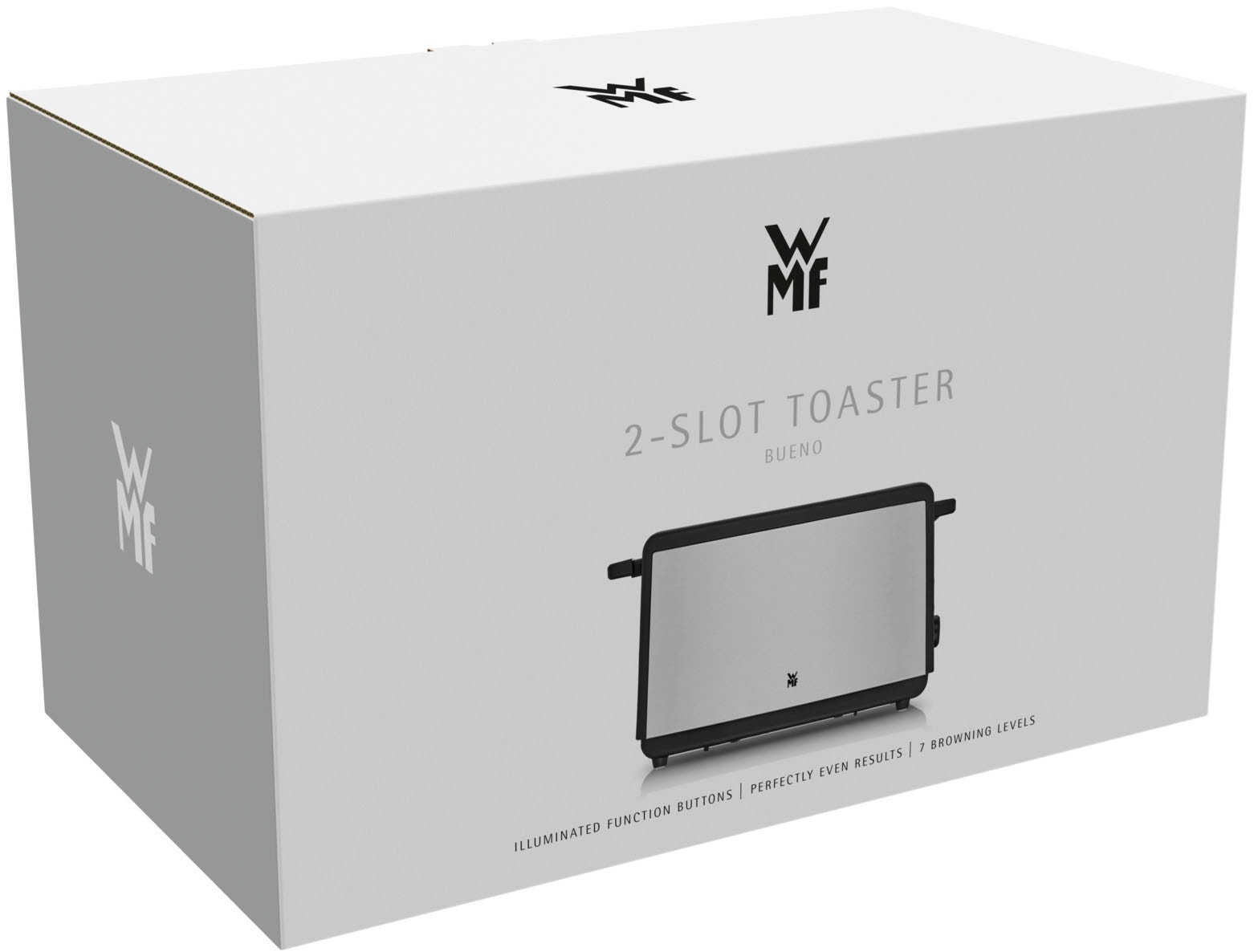 WMF Toaster »Bueno Edition, 2-Scheiben-Toaster mit integriertem Brötchenaufsatz«, 2 kurze Schlitze, für 2 Scheiben, 800 W, 7 Bräunungsstufen, Brotzentrierung, Krümelschublade, Cromargan Gehäuse