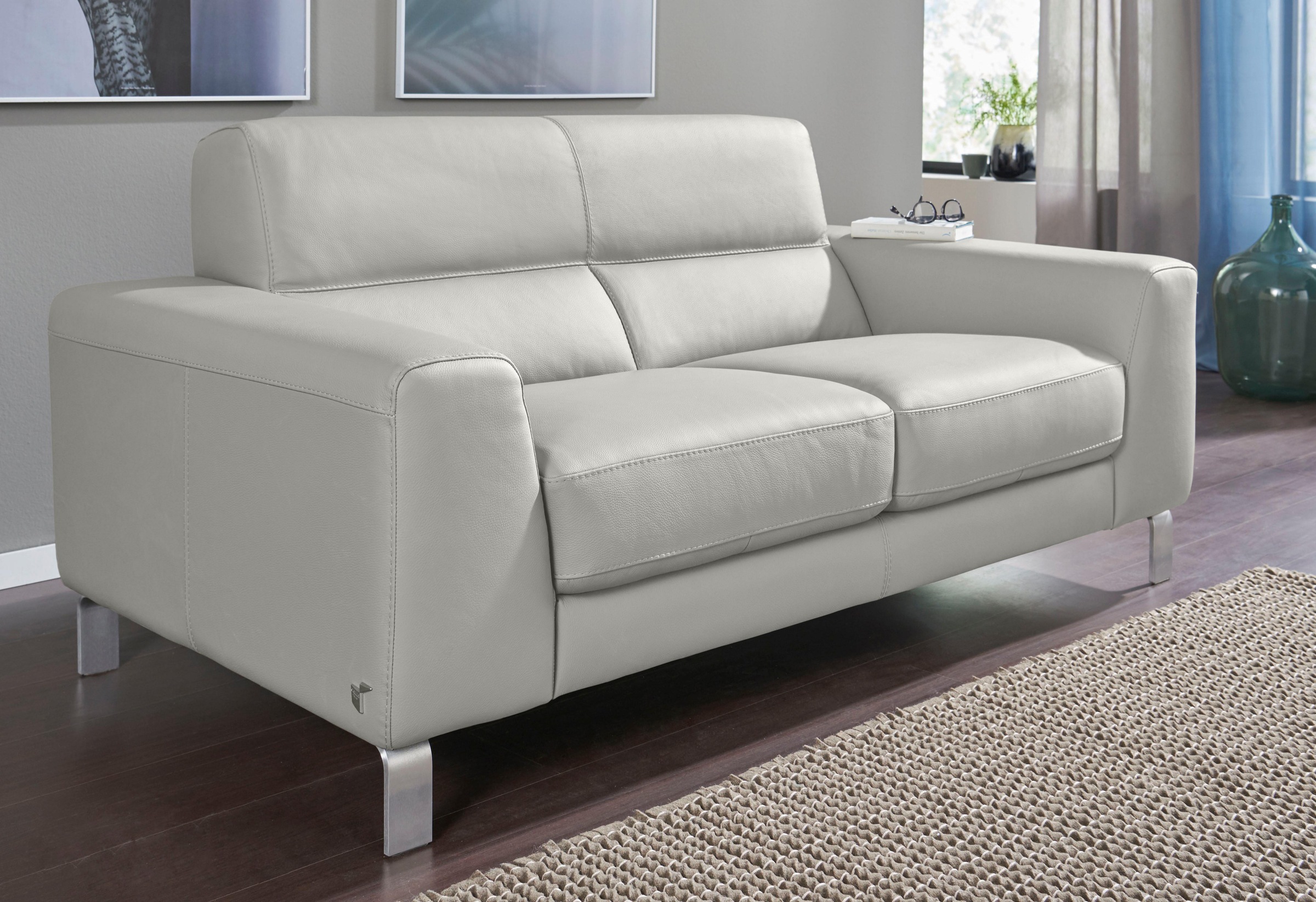 CALIA ITALIA 2,5-Sitzer "Simon, hoher Sitzkomfort, modern und elegant, italienisches Designsofa" in zwei Lederqualitäten