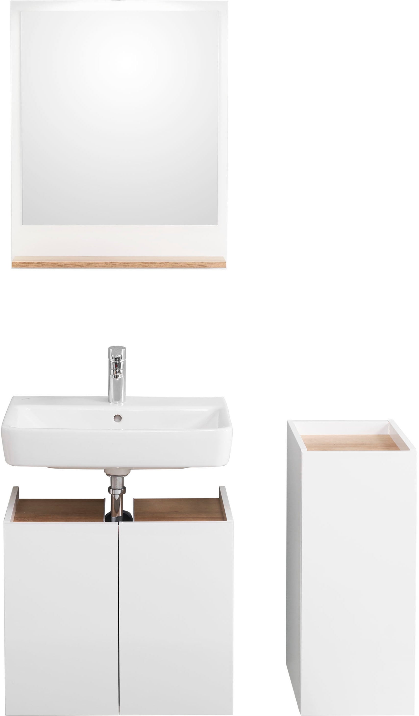 Saphir Badmöbel-Set »Quickset 947 3-teilig, Waschbeckenunterschrank mit Spiegel« 3 Stk. tlg.