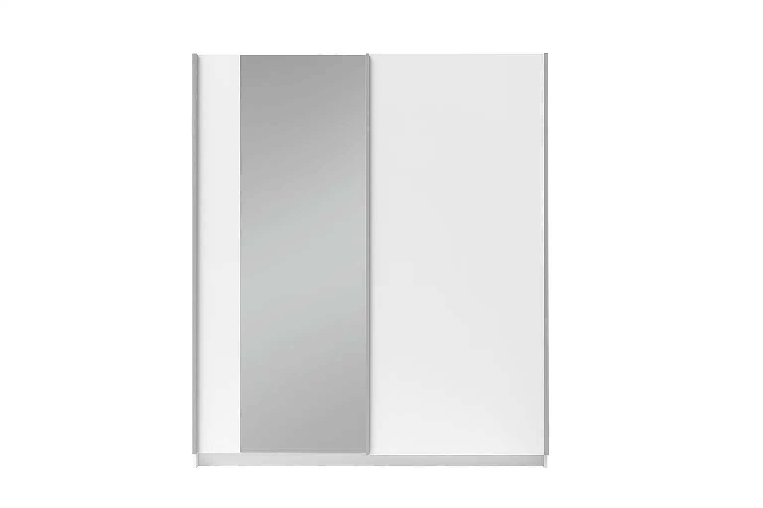 Home affaire Kleiderschrank »GRETCHEN Schiebetürenschrank mit 5 Fächer, Kleiderstange und Spiegel« Garderobe mit 2 Schwebetüren und Spiegel, Maße B/T/H: 150,6/2/198,5 cm