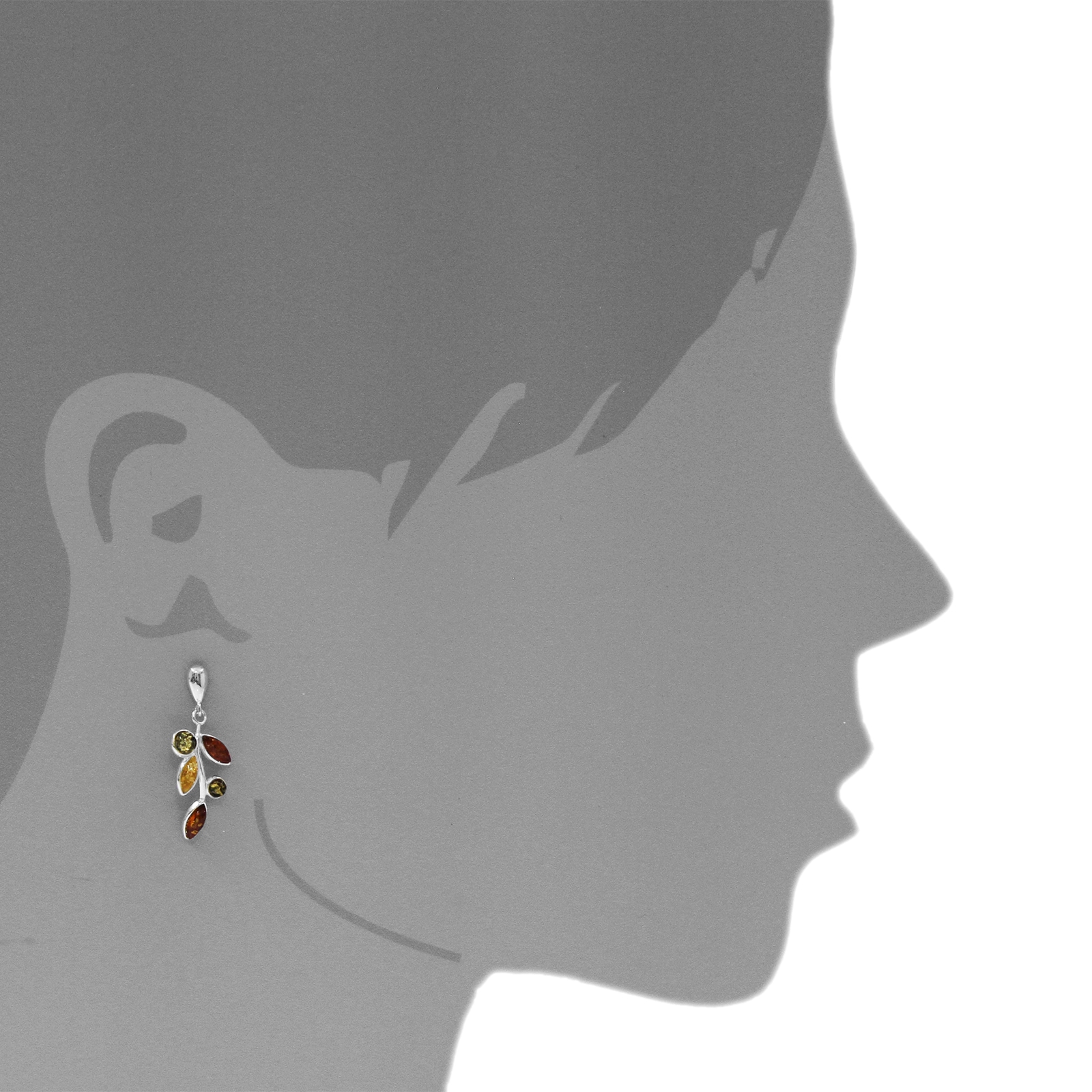 OSTSEE-SCHMUCK Paar Ohrstecker »- Giulia - Silber 925/000 - Bernstein«