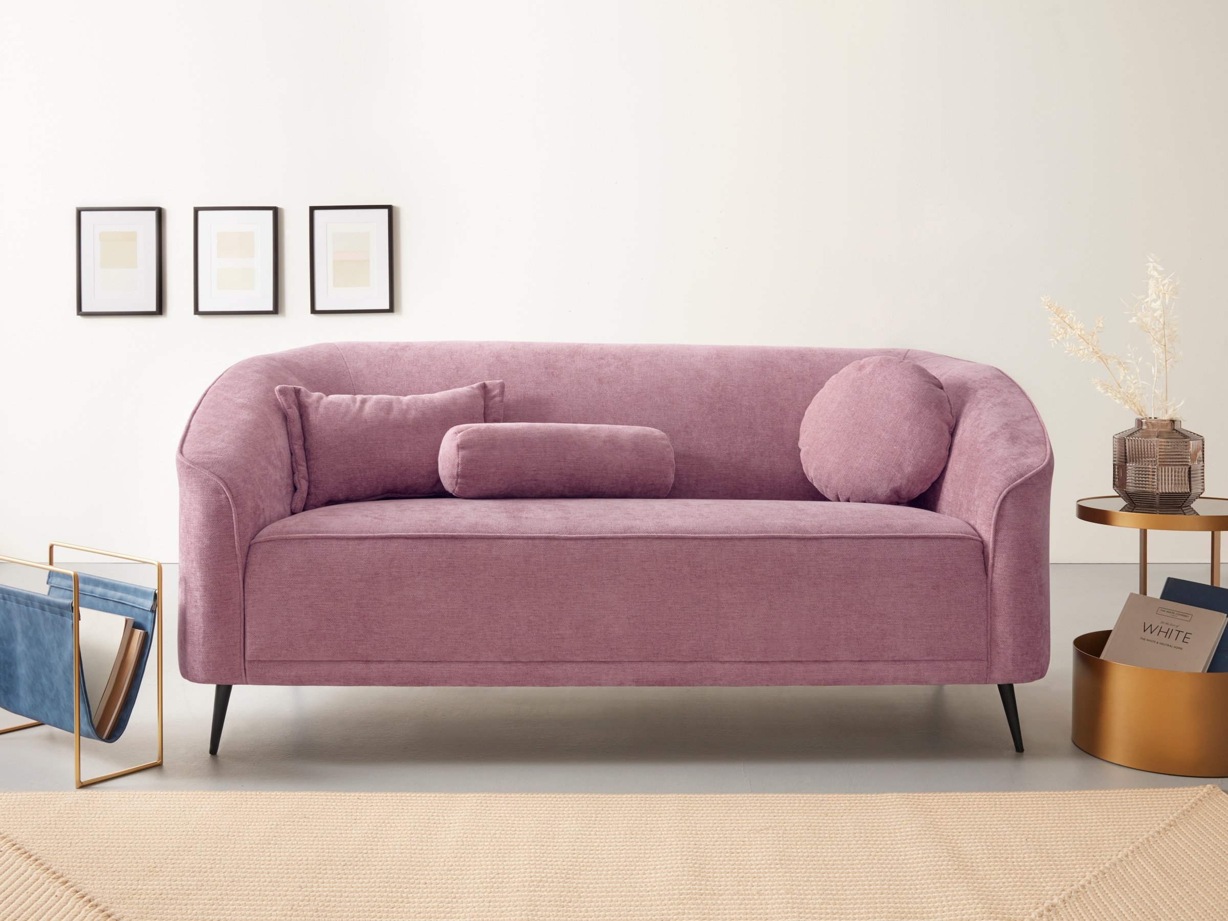 Leonique 3-Sitzer »Ashly« in 3 Bezugsvarianten, Bouclé, Samtoptik und Struktur weich.