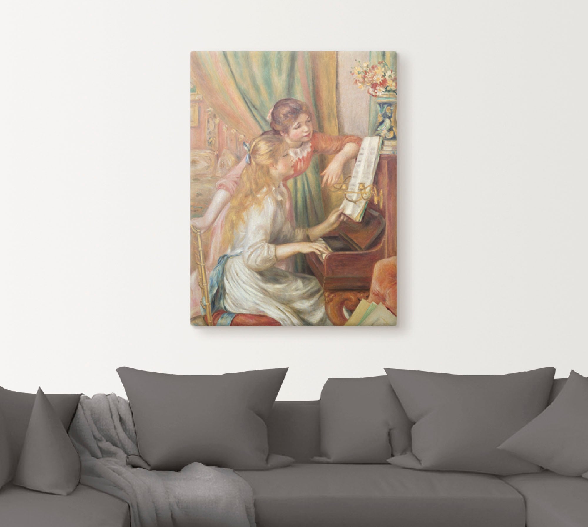 Artland Leinwandbild »Junge Mädchen am Klavier. 1892«, Kind, (1 St.), auf Keilrahmen gespannt