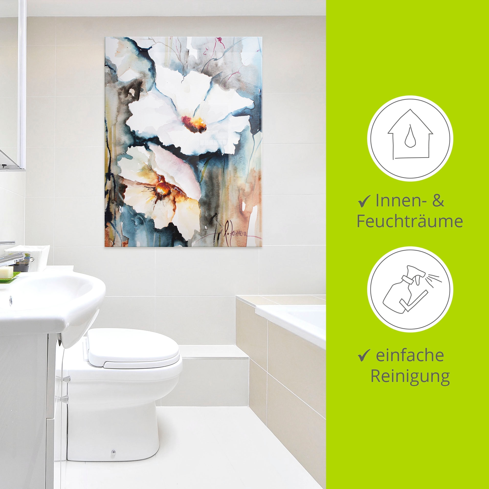 Artland Glasbild »Aquasblüten II« Blumen 1 Stk. tlg. in verschiedenen Größen