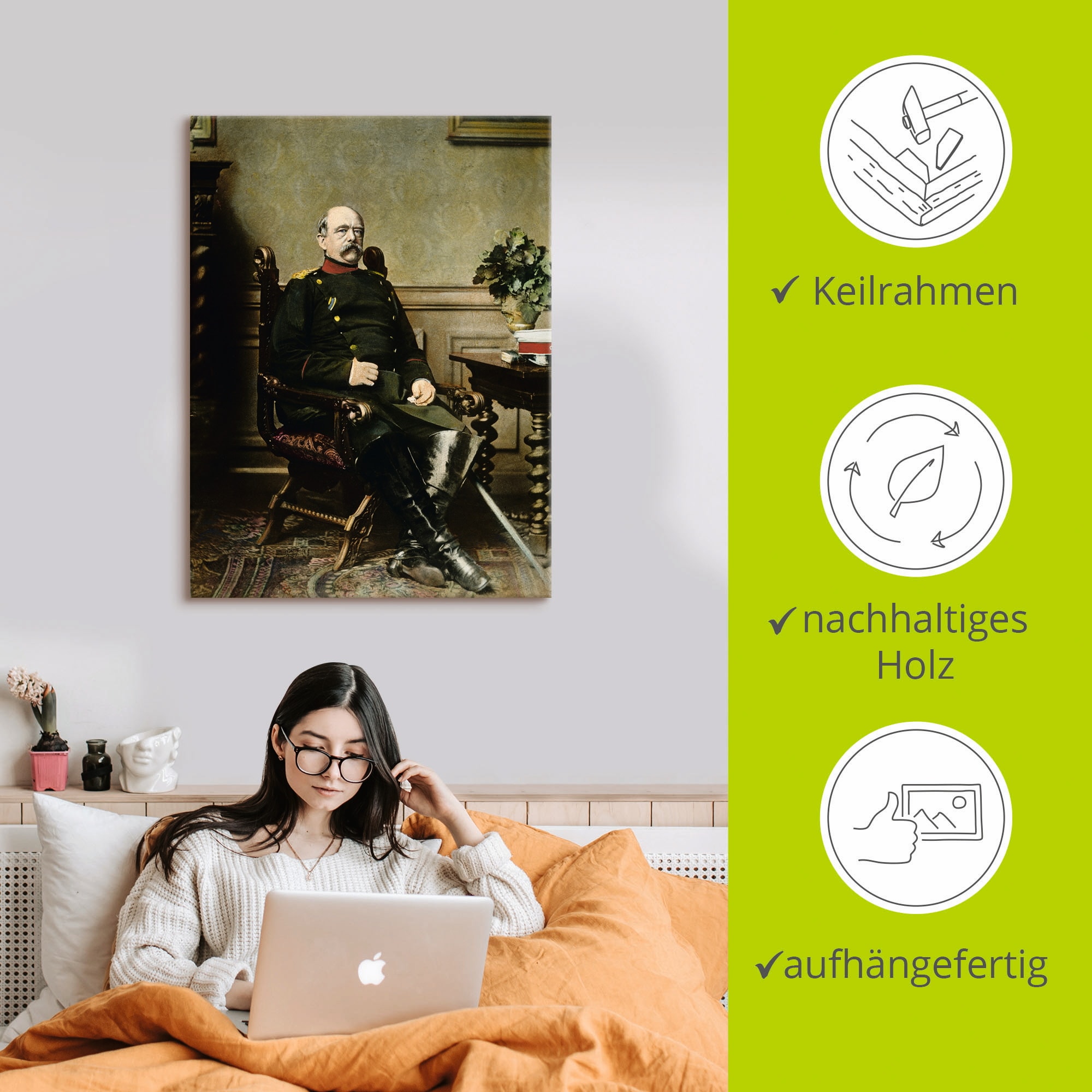 Artland Wandbild »Otto von Bismarck«, Menschen, (1 St.), als Leinwandbild, Poster in verschied. Größen