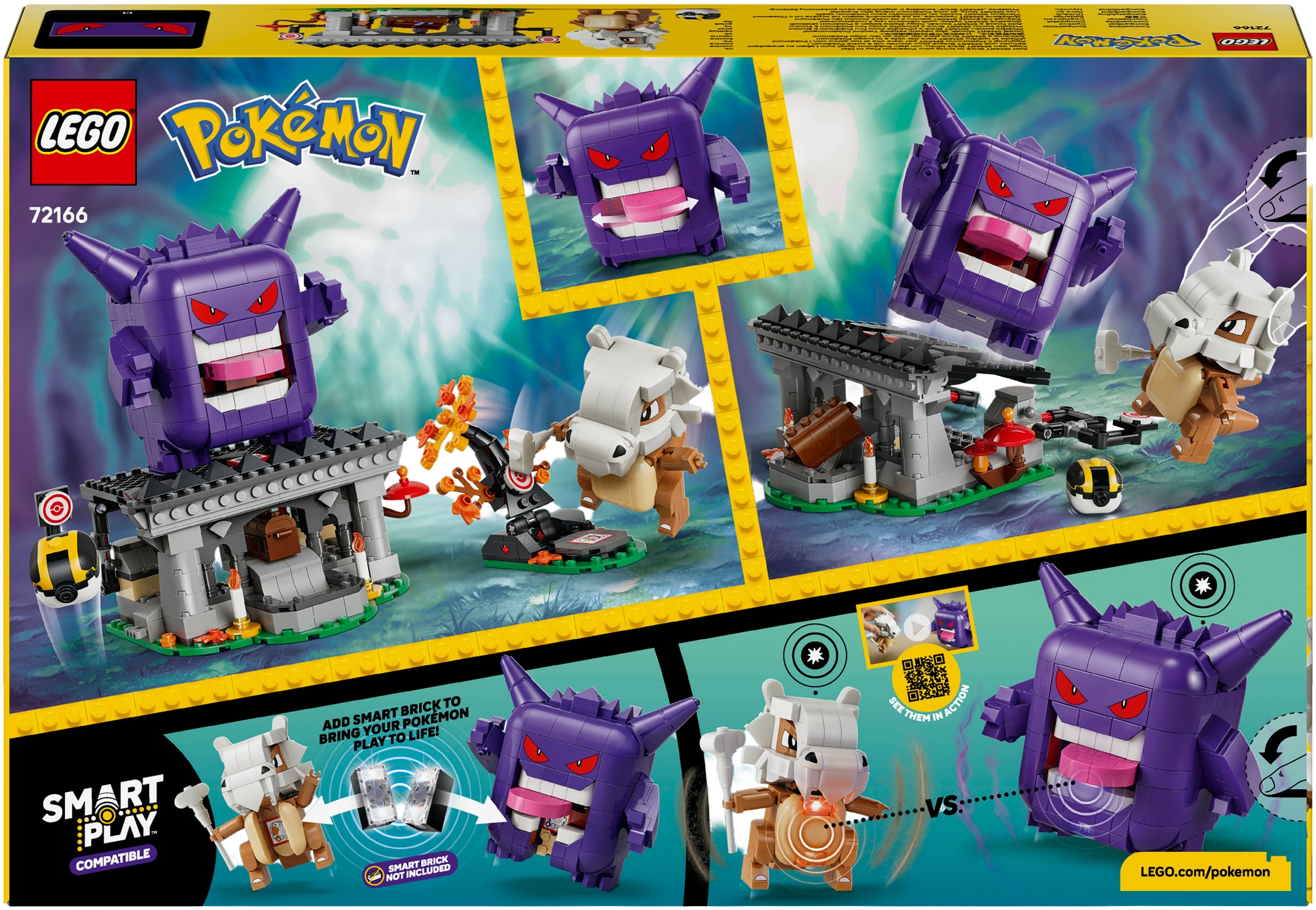 LEGO® Konstruktionsspielsteine »SMART Play™  Tragossos und Gengars Gruselduell (72166), LEGO Pokémon« Mit SMART Brick kombatibel (nicht enthalten)