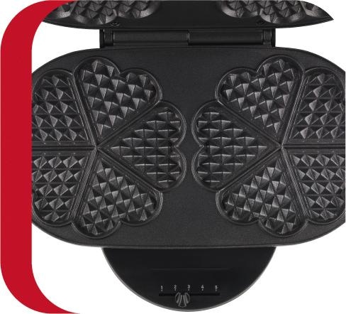 Tefal Waffeleisen »WM311D«, 1200 W, 2 Herzwaffeln gleichzeitig, stufenloser Temperatur für Wunsch-Bräunung