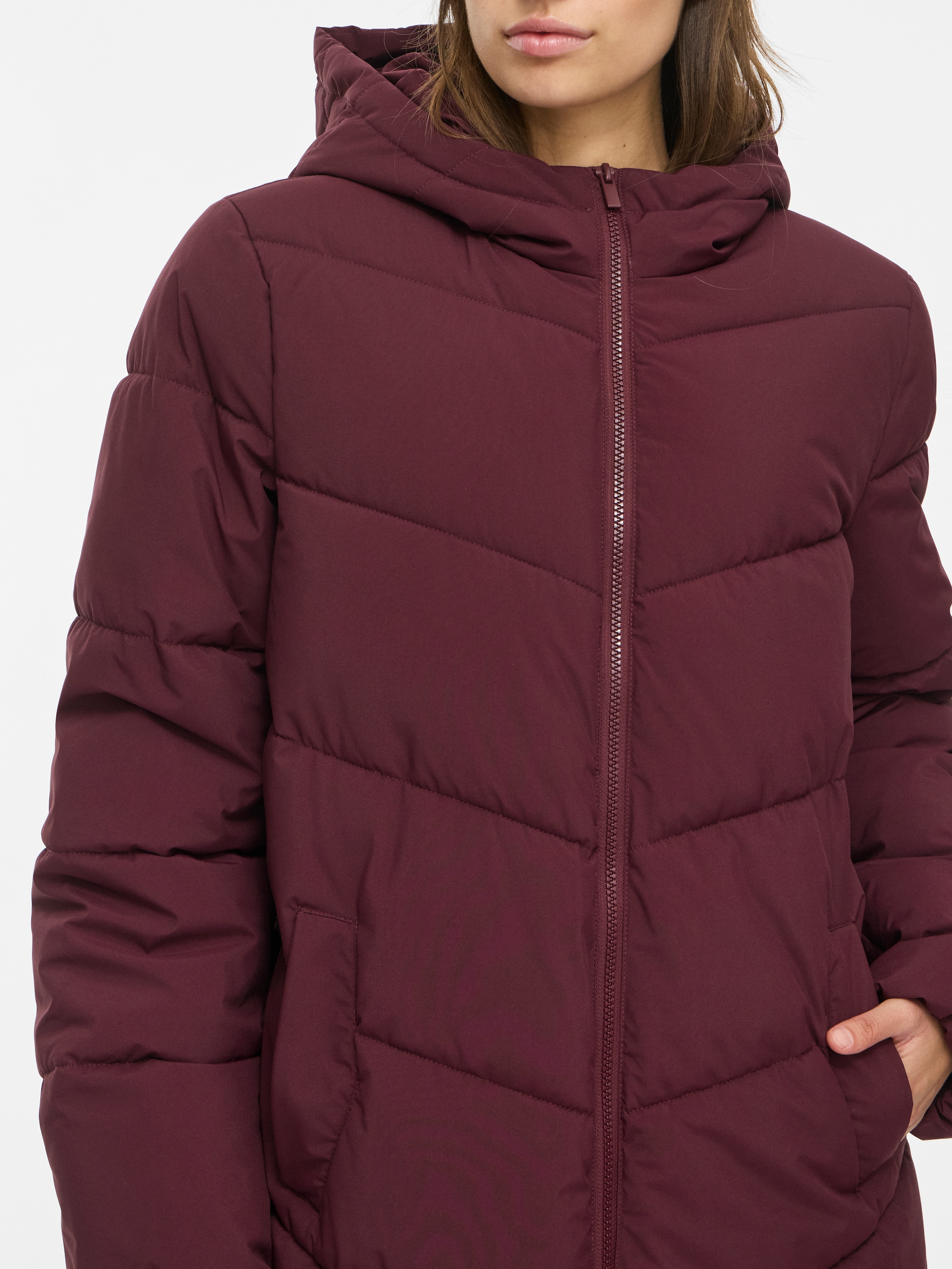 Vila Steppmantel »VILAVENDER L/S HOOD PUFFER/TB/RK« Kunstfaser