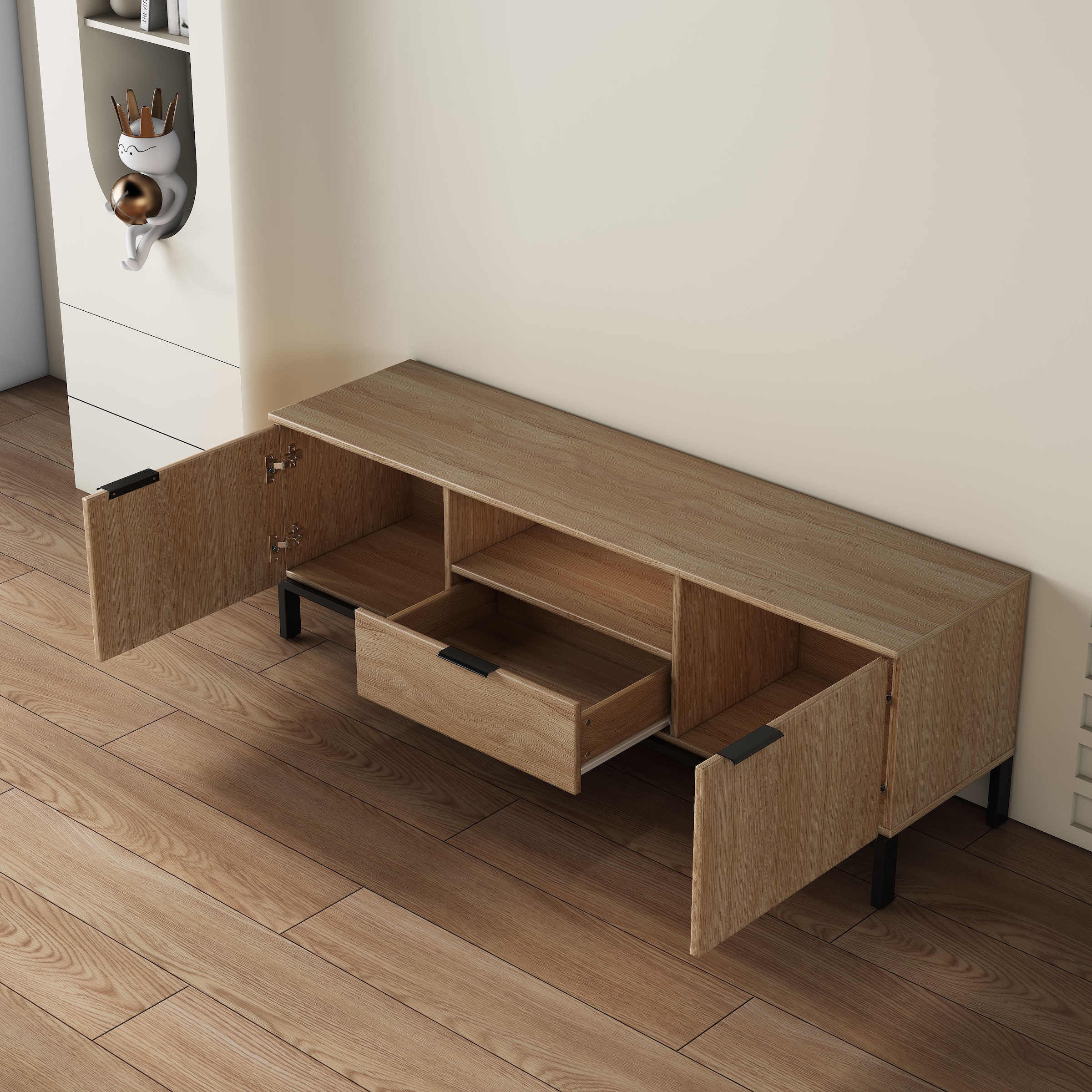 OTTO home TV-Board »Jorinde« Melaminoberfläche, flexibler Stauraum und robustes Metallgestell