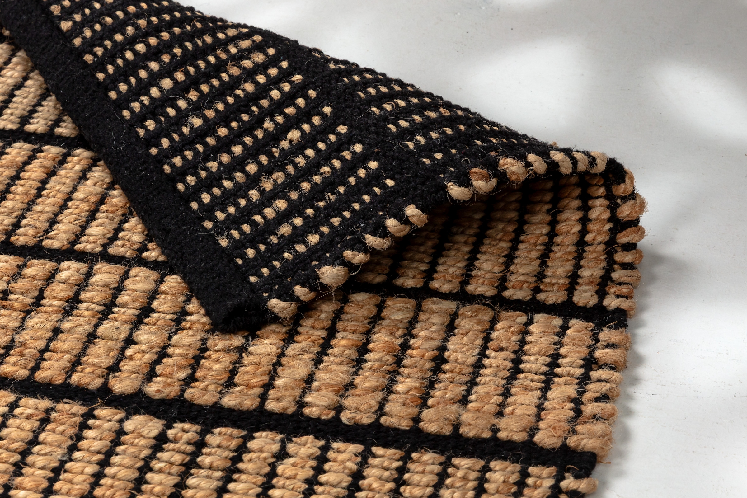 SCHÖNER WOHNEN-Kollektion Teppich »Nalaya« rechteckig 10 mm Höhe Jute/Baumwolle, rustikale Haptik, Streifenoptik, Wohnzimmer
