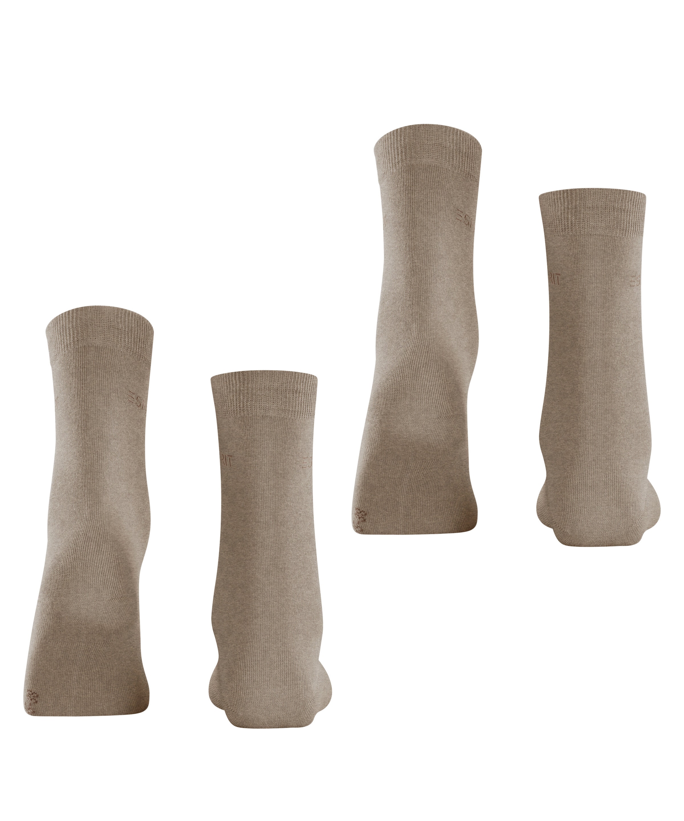 Esprit Socken »Uni«, (2 Paar, 2er Pack), aus elastischem Material, atmungsaktiv