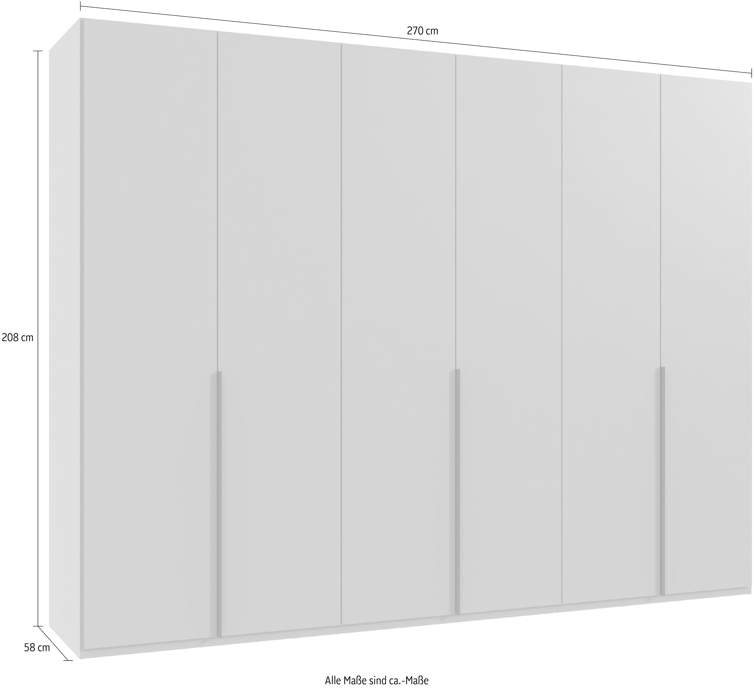 Wimex Kleiderschrank »Mugano,in 8 Breiten,3 Höhen,2 Tiefen, viele Farben, Made in Germany«, (in Basic oder Premium Ausstattung mit 2 weiteren Einlegeböden), mit langen oder kurzen Griffen aus Metall, mit oder ohne Spiegel