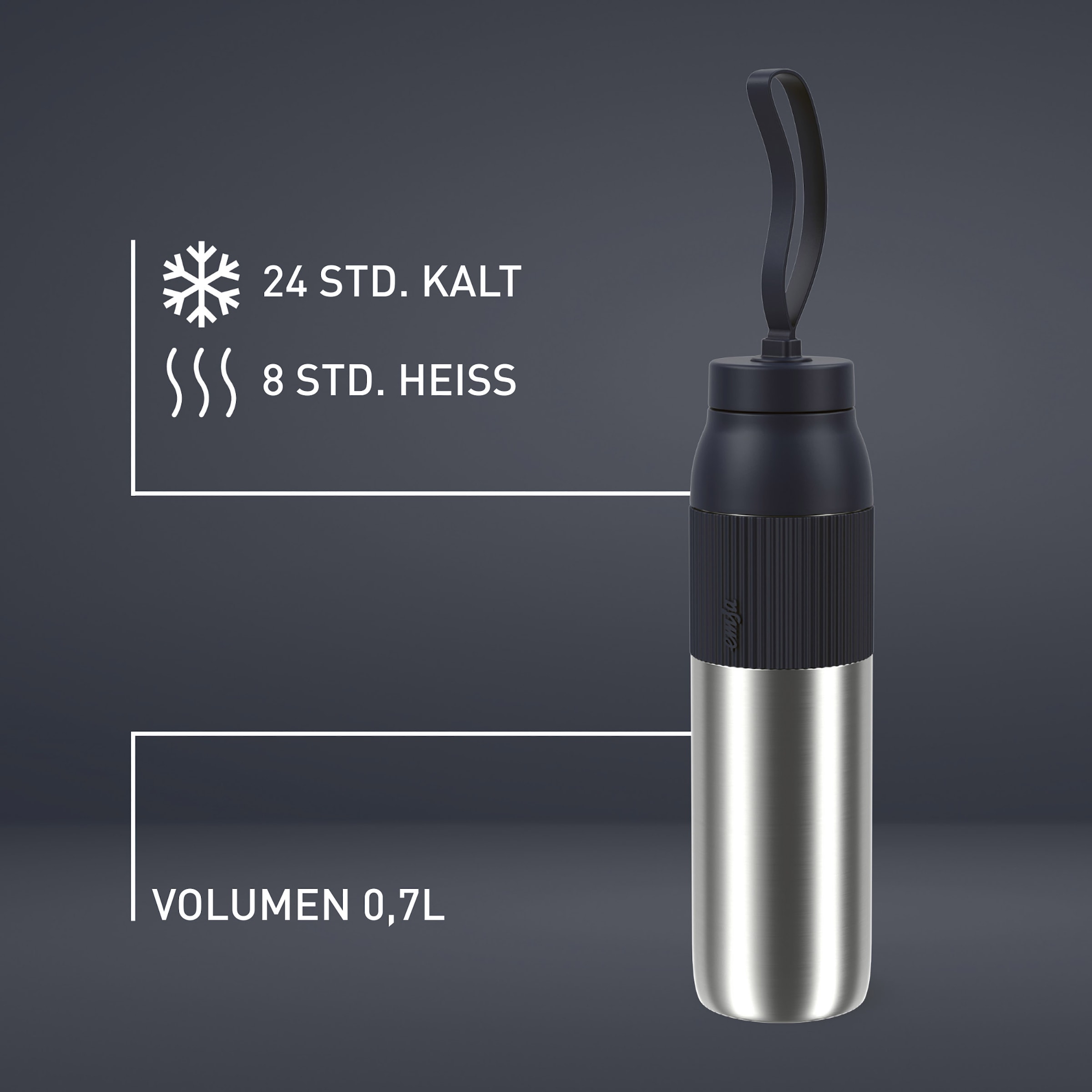 Emsa Isolierflasche »beYou Twist« mit integriertem Sieb und Trageband, 100% dicht, spülmaschinengeeignet