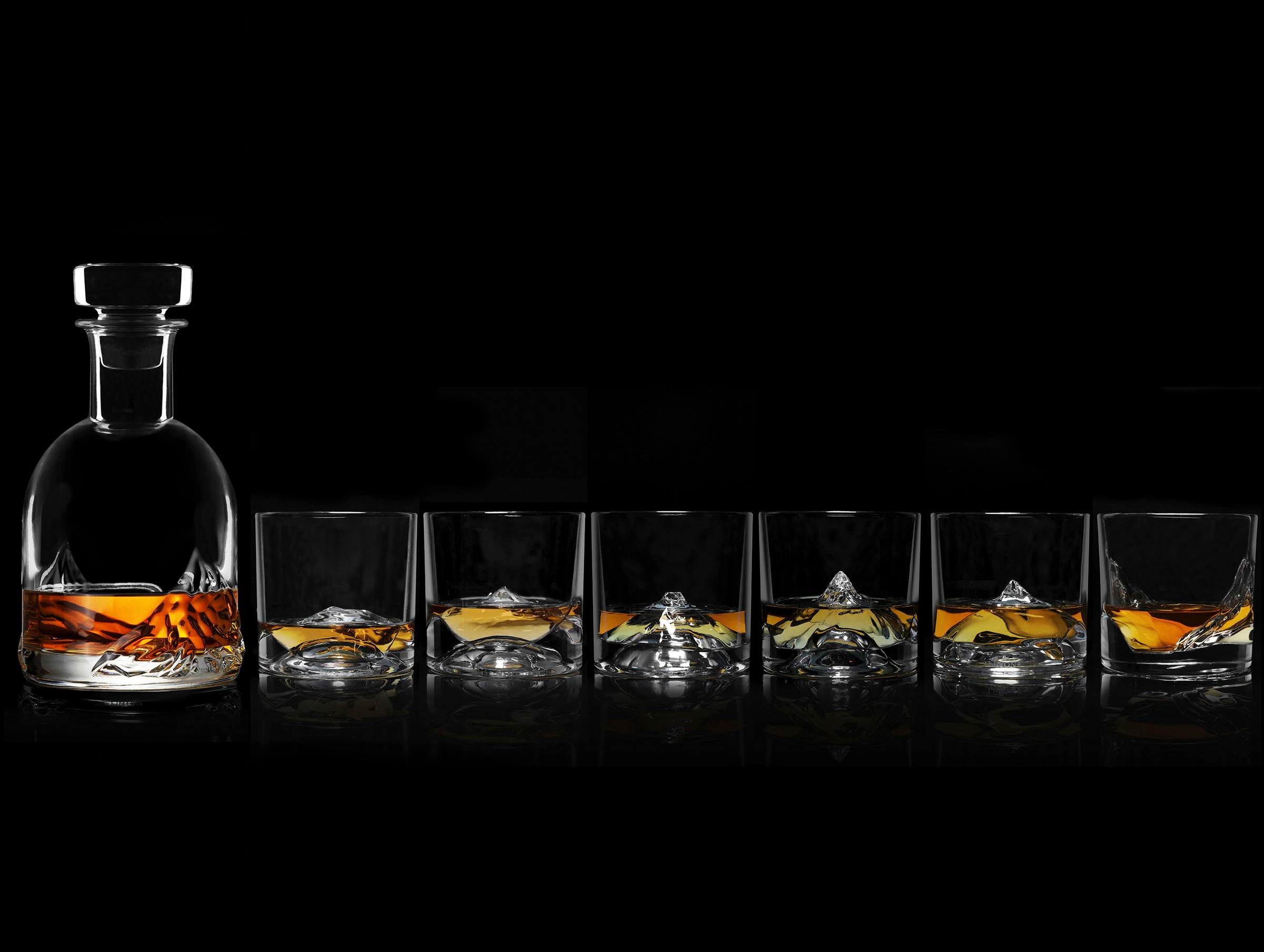 LIITON Whiskyglas »The Peaks Luxus-Set«, (Set, 15 tlg.), inkl. Dekanter