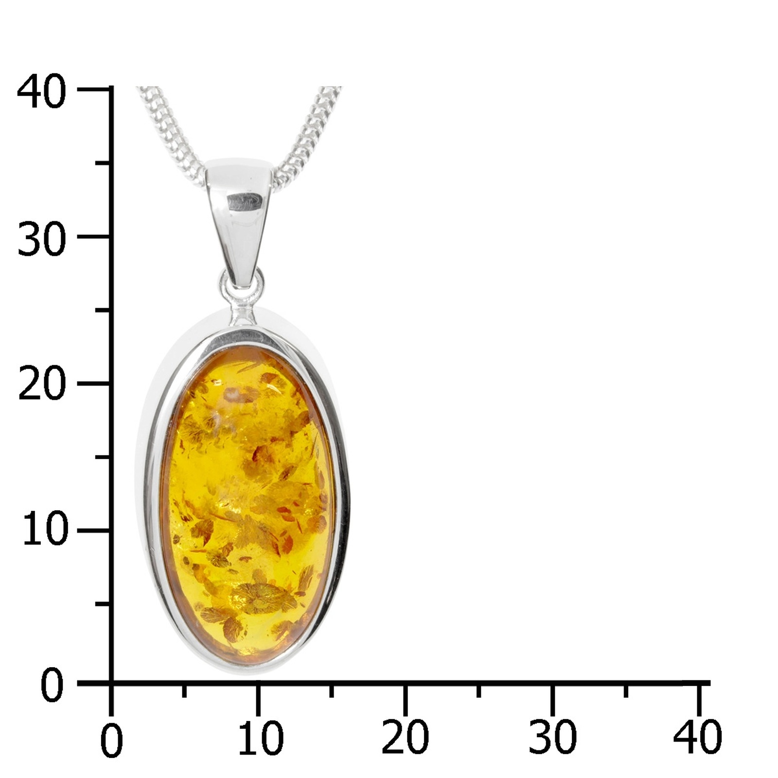 OSTSEE-SCHMUCK Kette mit Anhänger »- Classic 24x12 mm - Silber 925/000 - Bernstein«