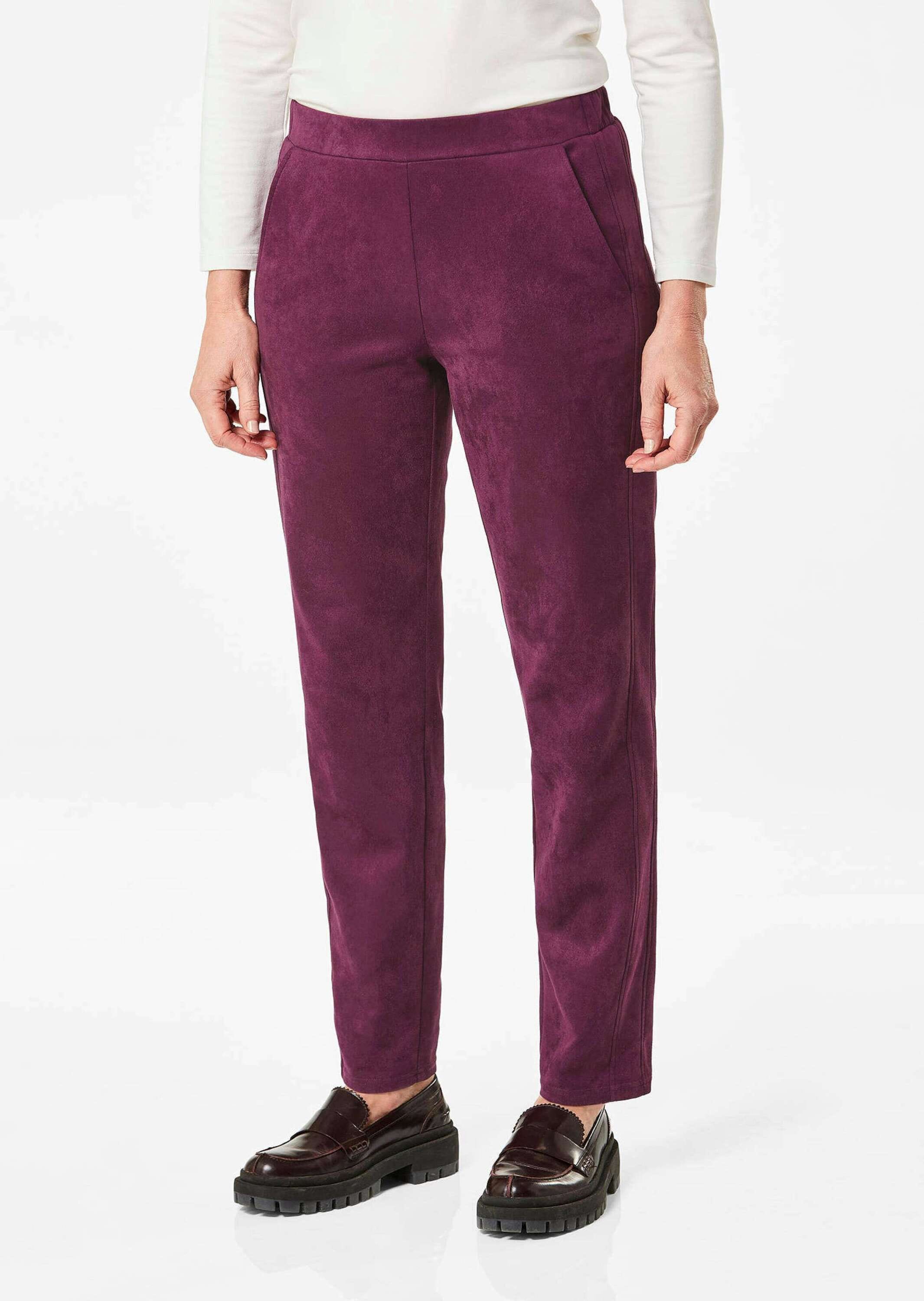 GOLDNER Chinohose »Hose LOUISA in Veloursleder-Optik«