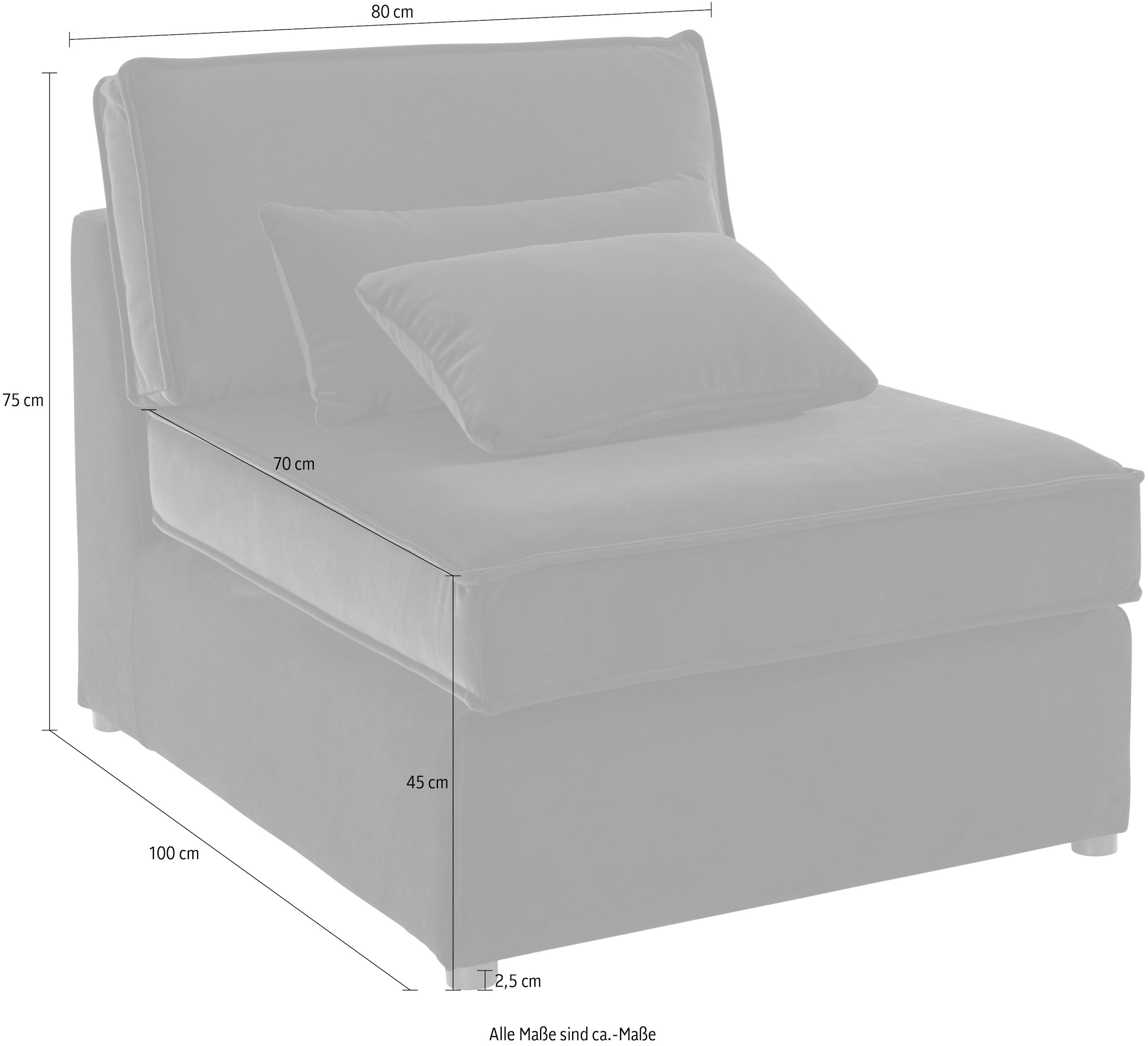 RAUM.ID Sofa-Mittelelement »Florid«, als Teil eines Modulsofas, fester Sitzkomfort, auch in Cord
