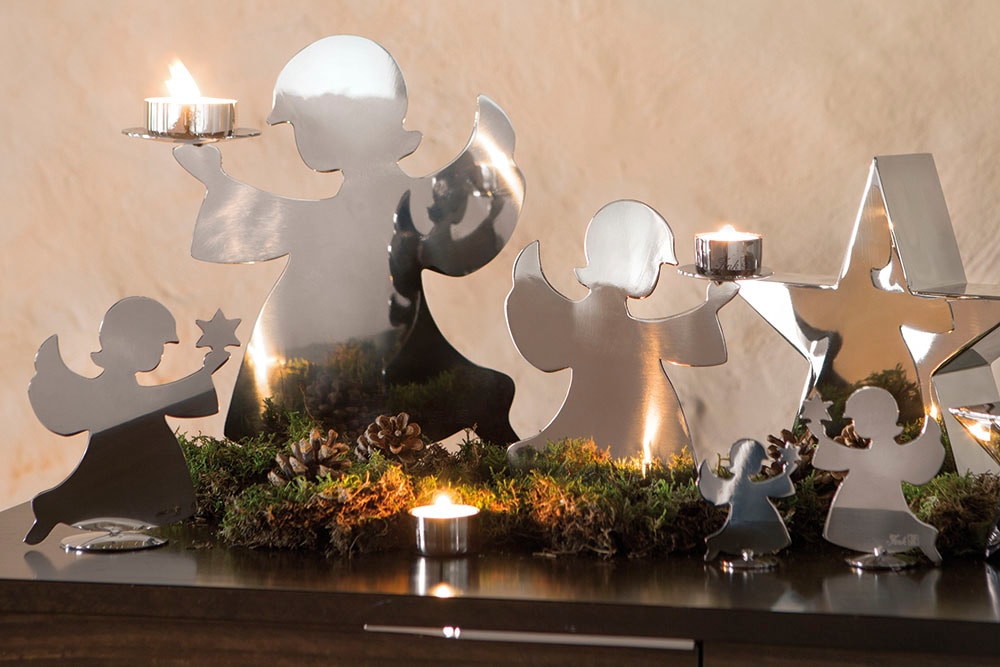 Rechnung Kerzenhalter »HOLYWORKER, Dekofigur Engel, cm, Deko- 15 Fink St.), ca. Teelichthalter aus Engelfigur, (1 Weihnachtsdeko, Höhe bestellen auf Edelstahl«,
