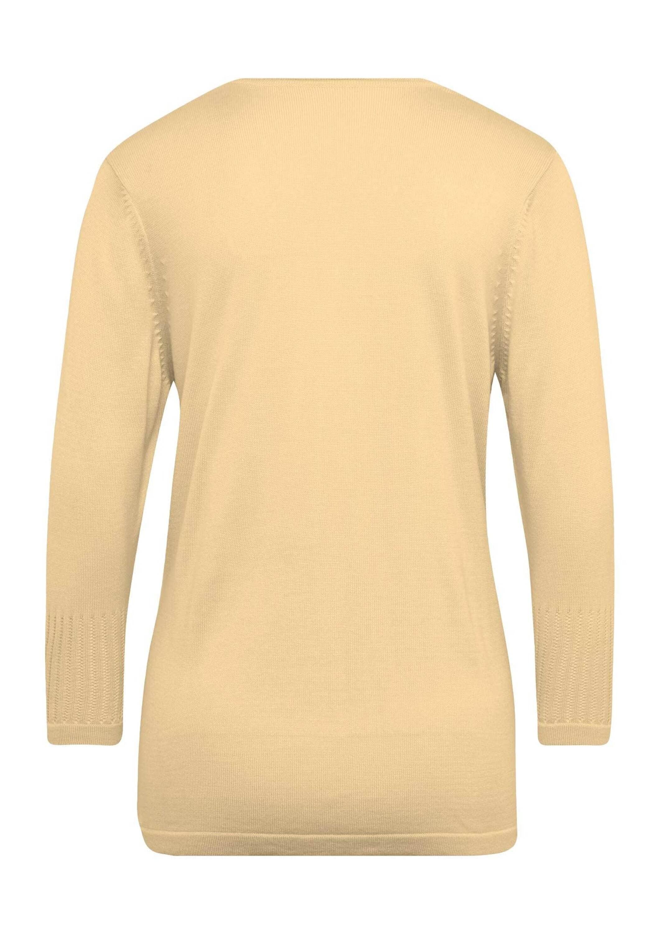 GOLDNER 3/4 Arm-Pullover »Kurzgröße Ajour-Pullover mit Durchbrüchen« Ohne