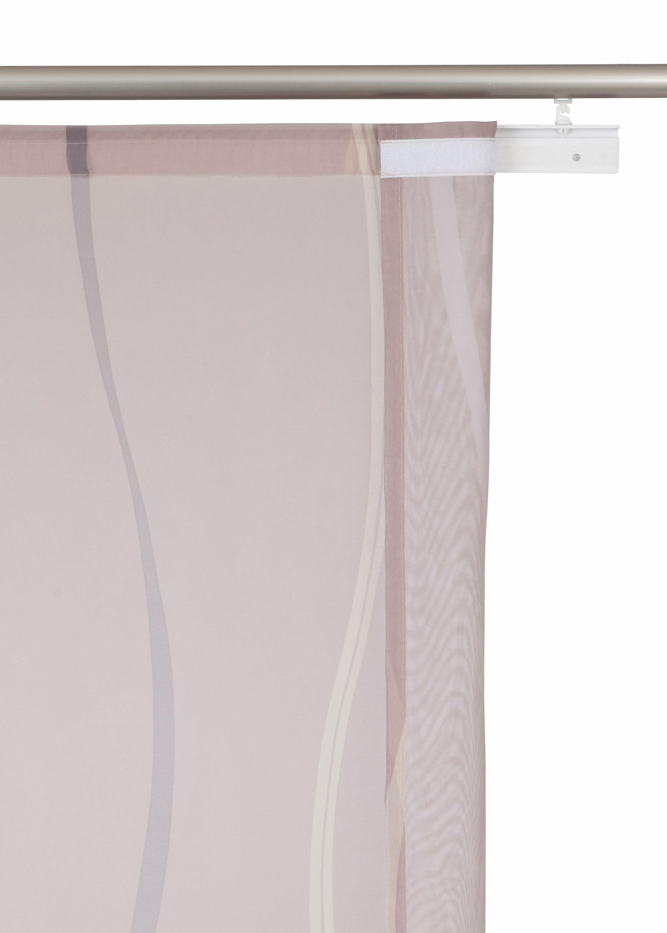 my home Schiebegardine »Dimona« Klettschiene 2 Stk. tlg. 2-er Set, Fertiggardine, mit Befestigungszubehör, Wellen