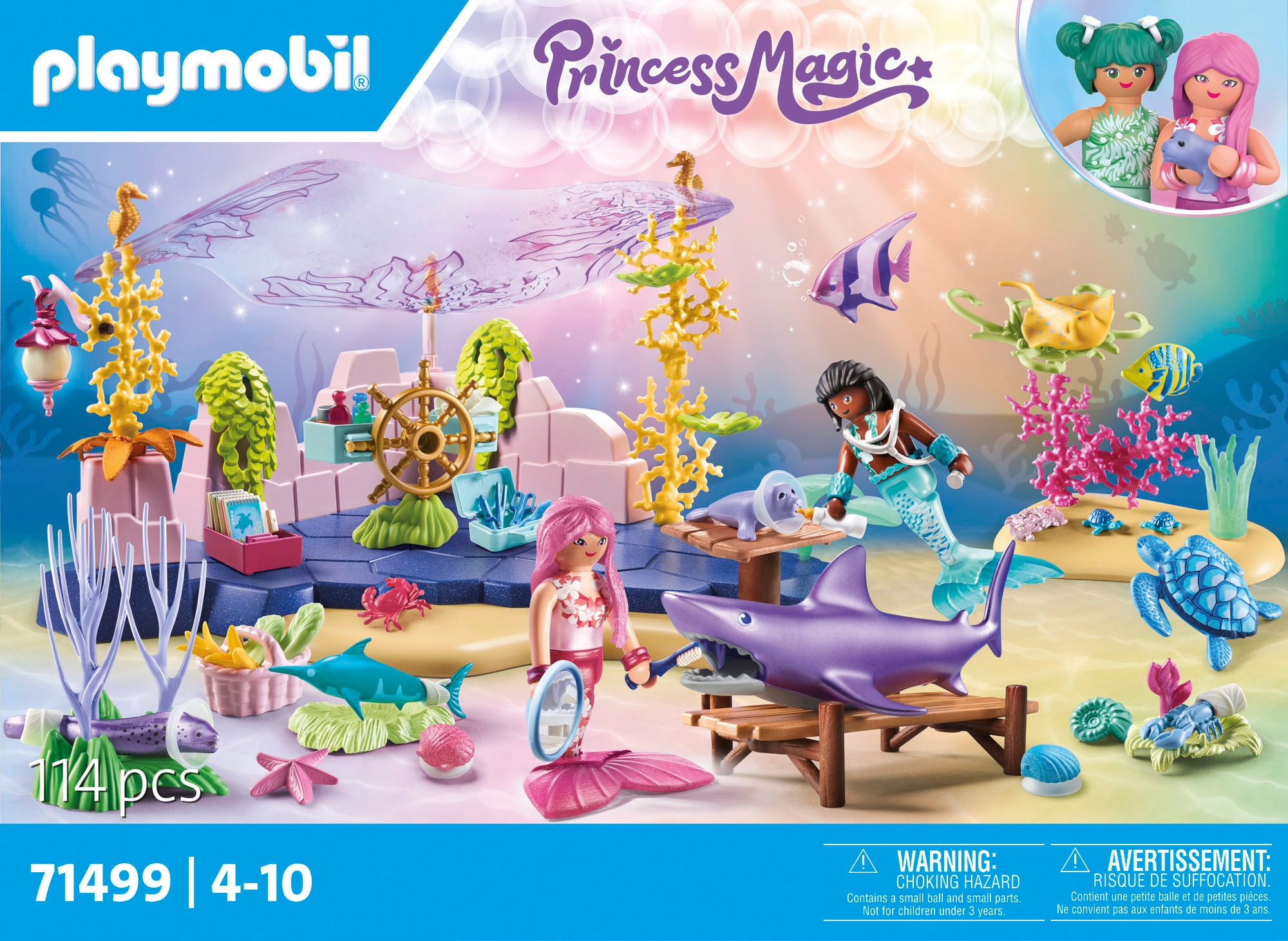 Playmobil® Konstruktions-Spielset »Unterwasser-Tierpflege der Meeresbewohner (71499)«, (114 St.), Playmobil Princess Magic; Made in Germany