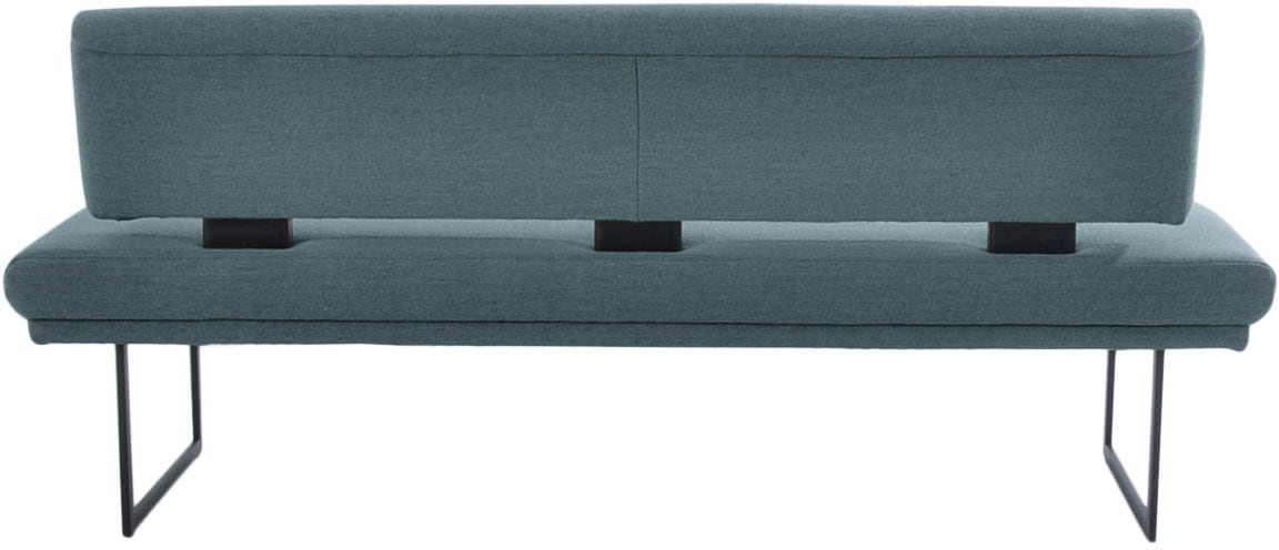 K+W Komfort & Wohnen Polsterbank »Longbeach«, (1 St.), mit Metallkufen in schwarz Struktur, in der Breite 204cm oder 224cm