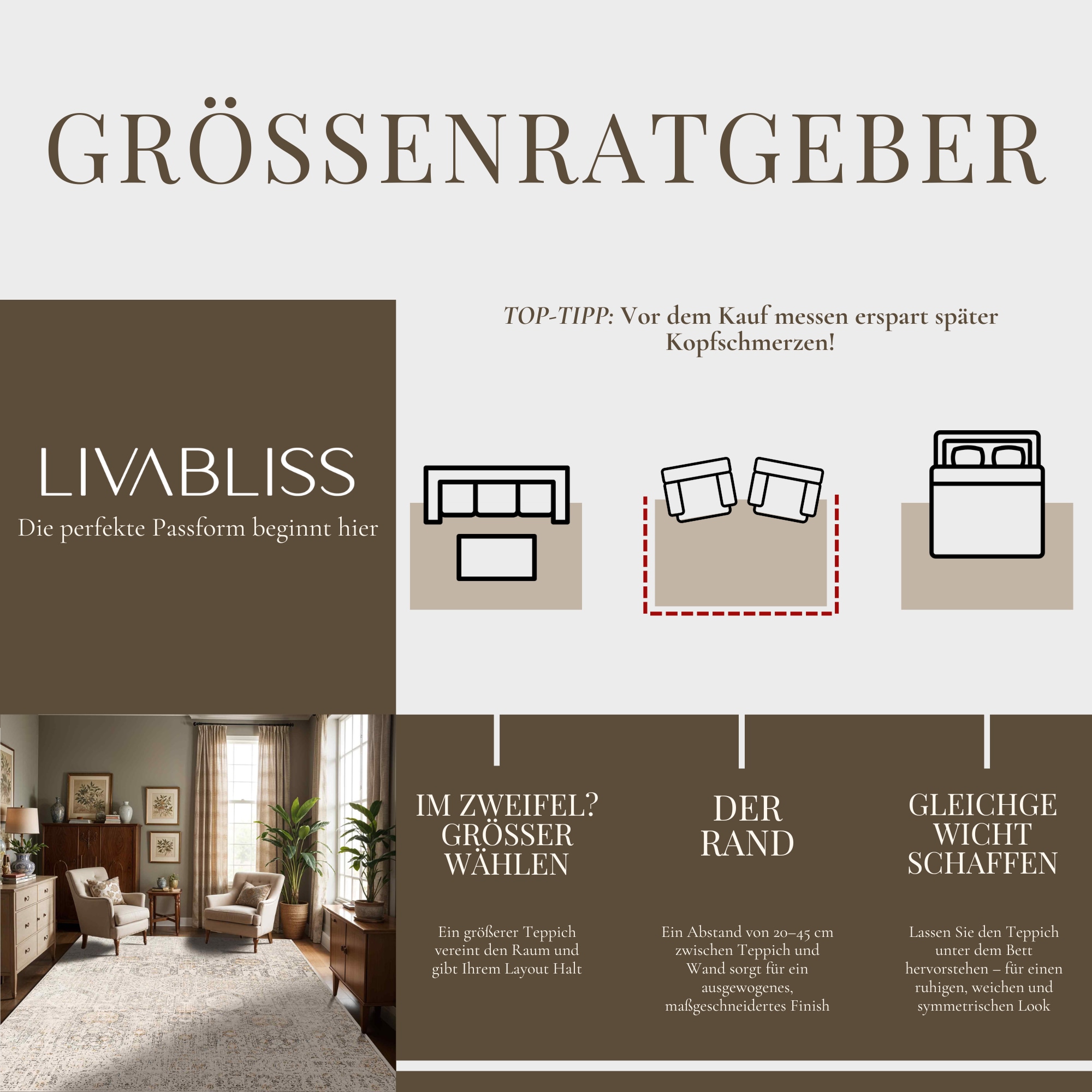 Livabliss Teppich »CASABLANCA« rund 13 mm Höhe Vintage Orientteppich, Kurzflor Boho Wohnzimmerteppich, Läufer