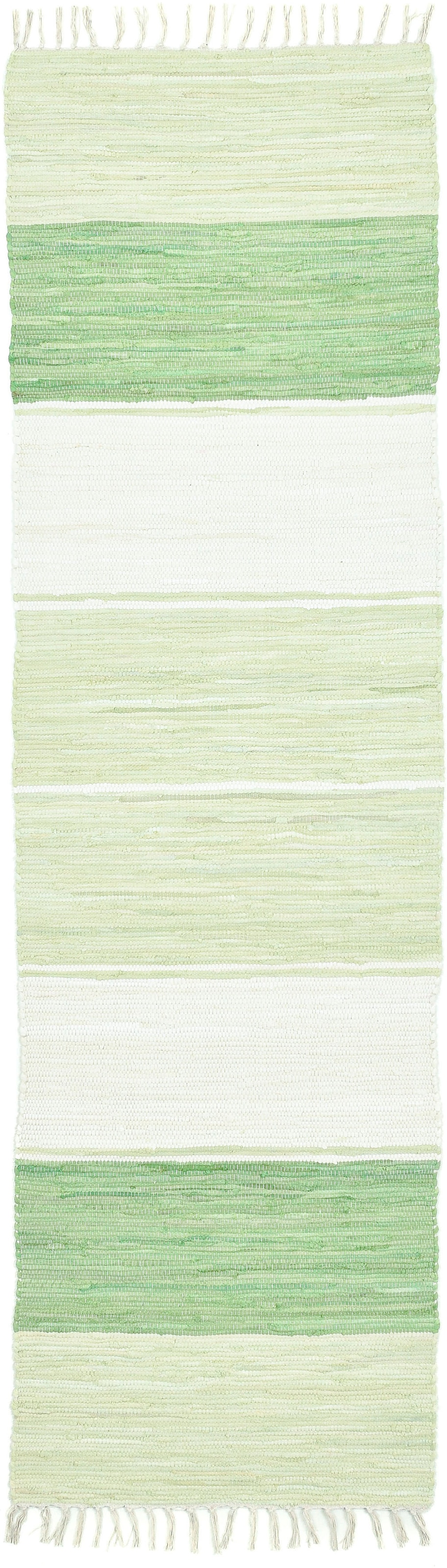 THEKO Handweb handgewebt, mit Läufer Baumwolle, Fransen Cotton«, »Stripe Flachgewebe, rechteckig, reine