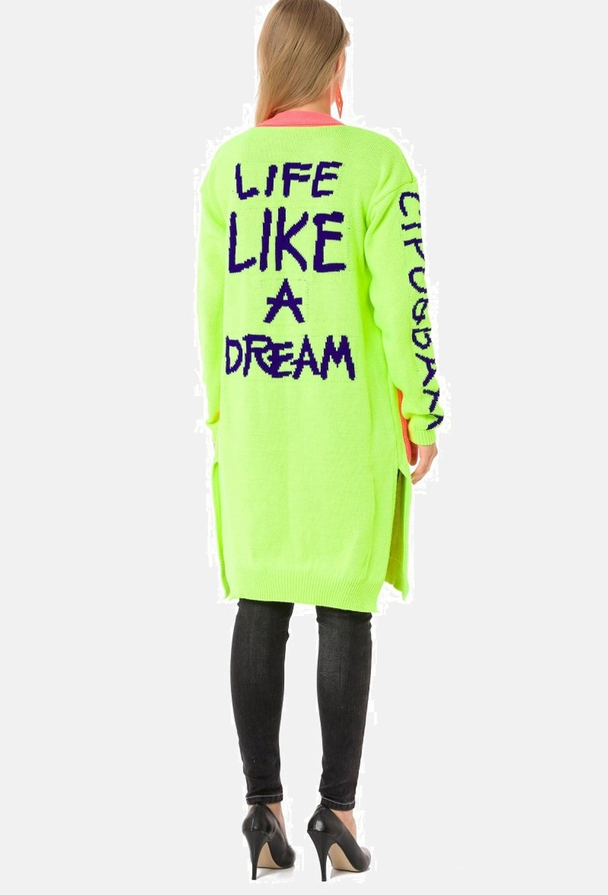 Cipo & Baxx Cardigan »Cipo & Baxx Stickjacke« Im coolen Neon-Design, WP242