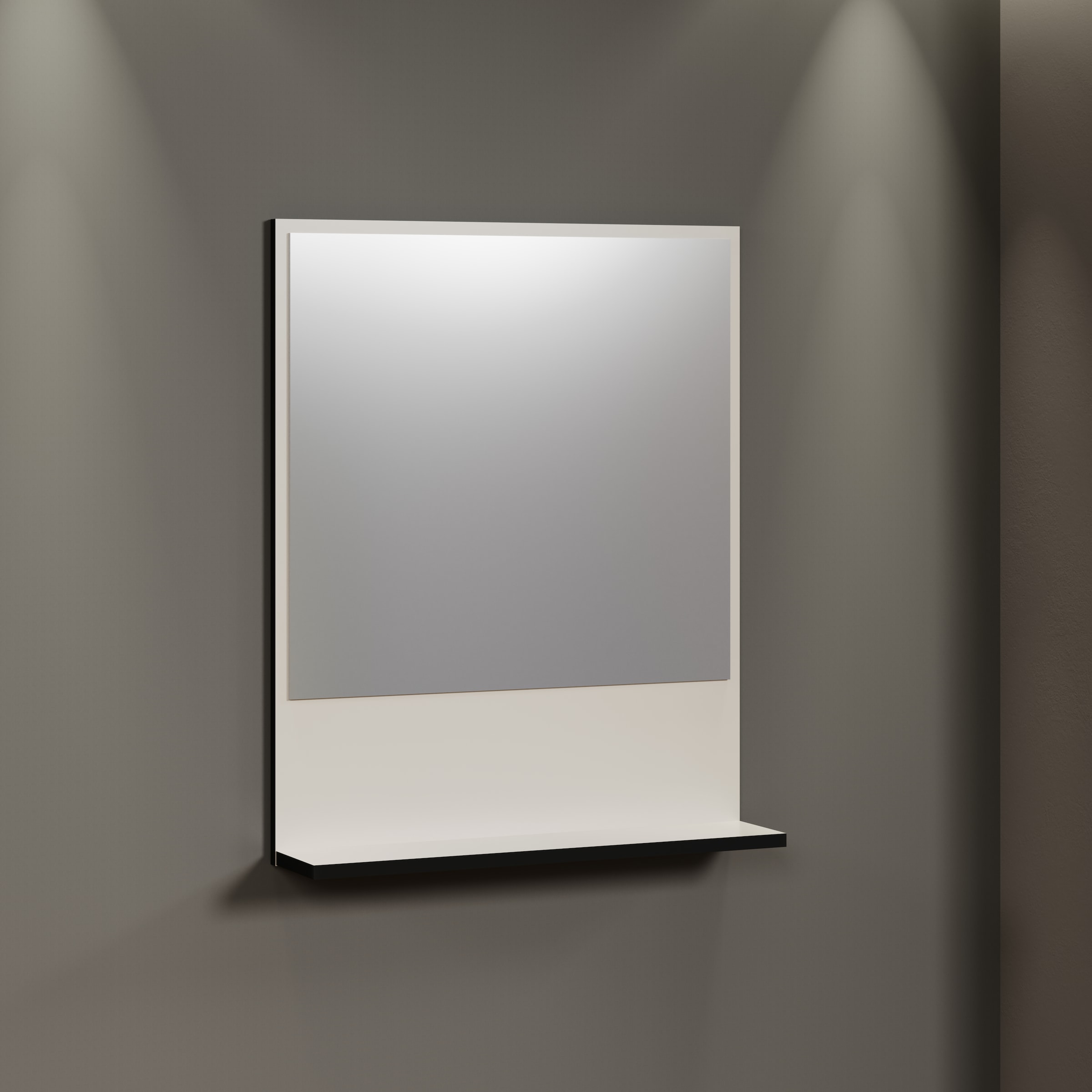welltime Badspiegel »Amrum«, (1 St.), Eleganter Badezimmerspiegel mit Ablage - Maße (B/T/H) 60-80/14/74 cm