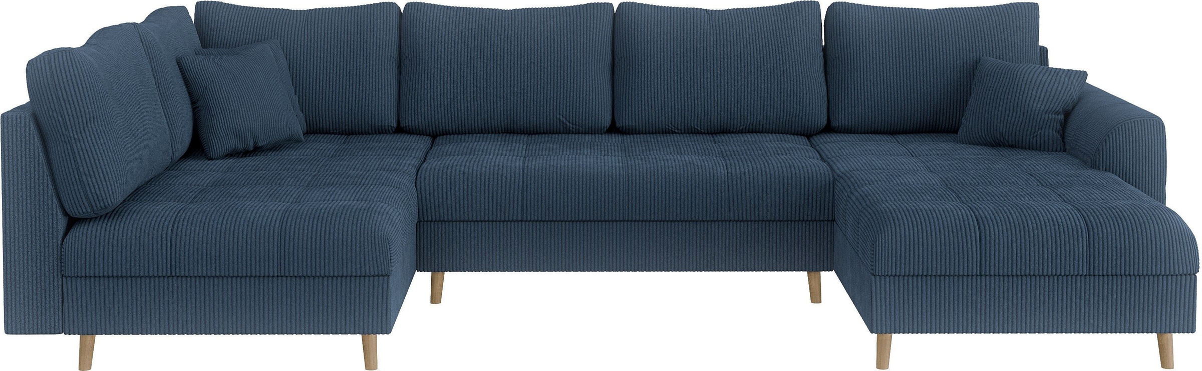 Home affaire Wohnlandschaft »CHARRE U-Form mit Ottomane, Maße B/T/H: 310/161/81 cm«, feine Steppung, lose Rücken- und Zierkissen, auch in Cord und Bouclé