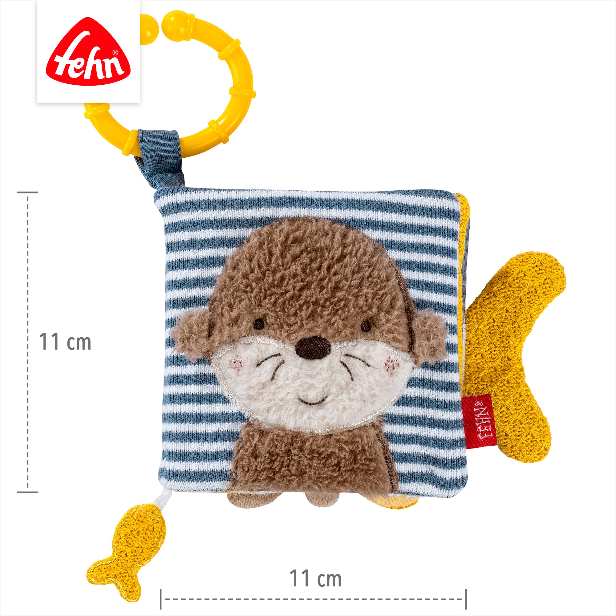 Fehn Schmusetuch »Otter Theo, Geburts-Set mittel«, (3 tlg.), mit Musselin-Schmusetuch Otter, Stoffbuch Otter und Knister-Otter