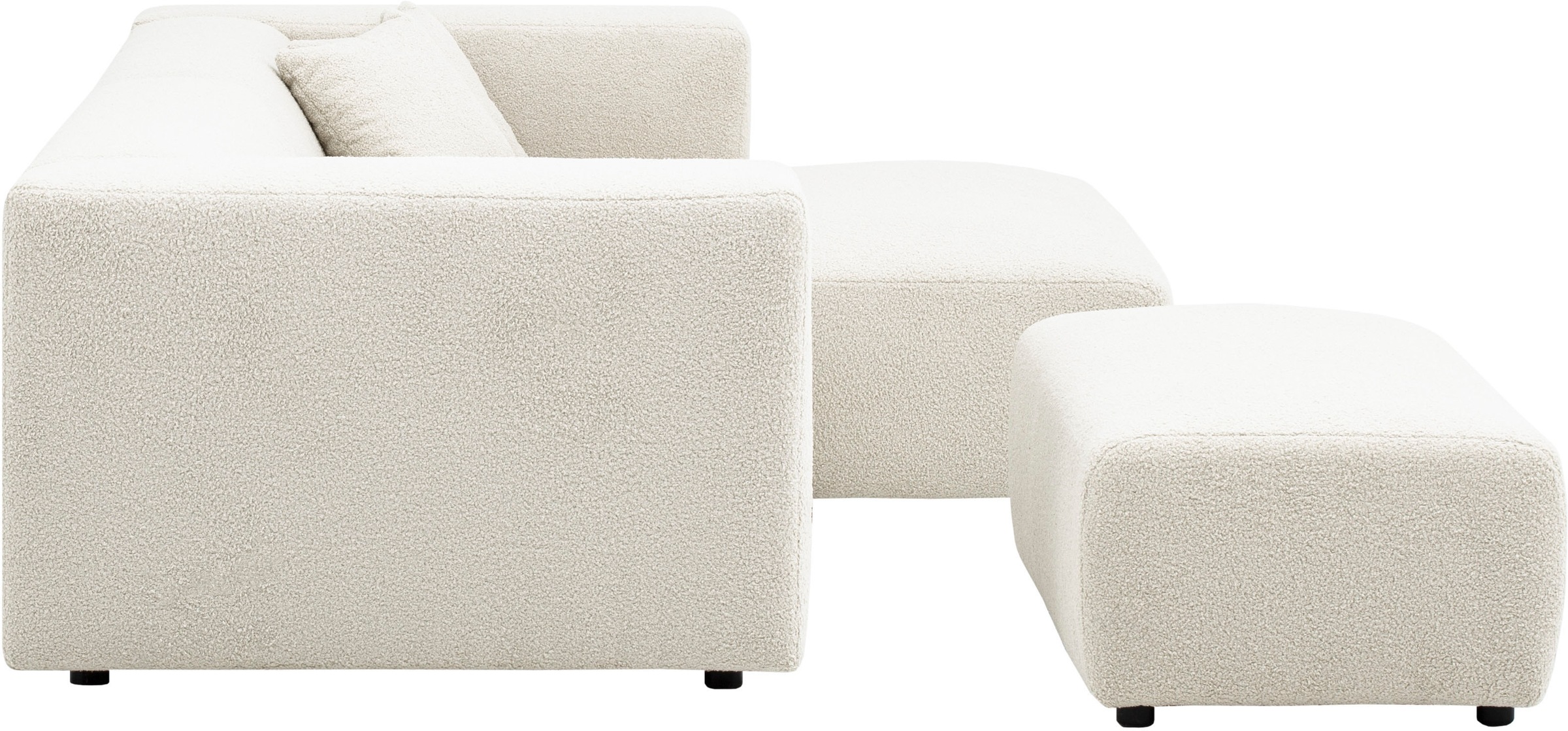 andas Polsterecke »BAKELS, Ecksofa-Set mit Hocker, L-Form mit Schlaffunktion«, Ecksofa-Set (incl. Hocker) im trendigen Megacord