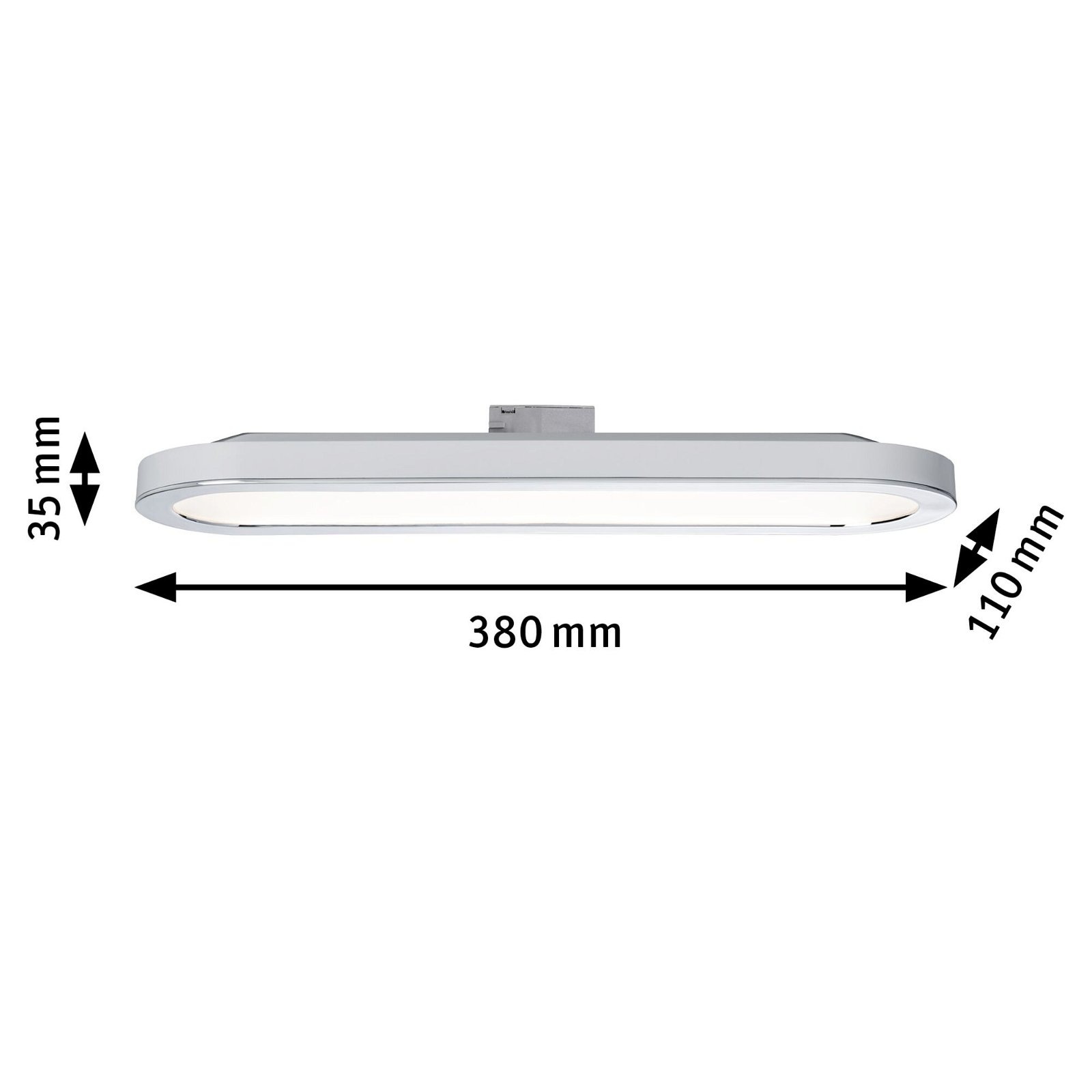 Paulmann Schienensystem-Leuchten »URail Panel Loop  480lm 7W 2700K 230V Chrom matt, Chrom 7W« LED-Modul 1 Stk. Warmweiß Einzelspot, dimmbar