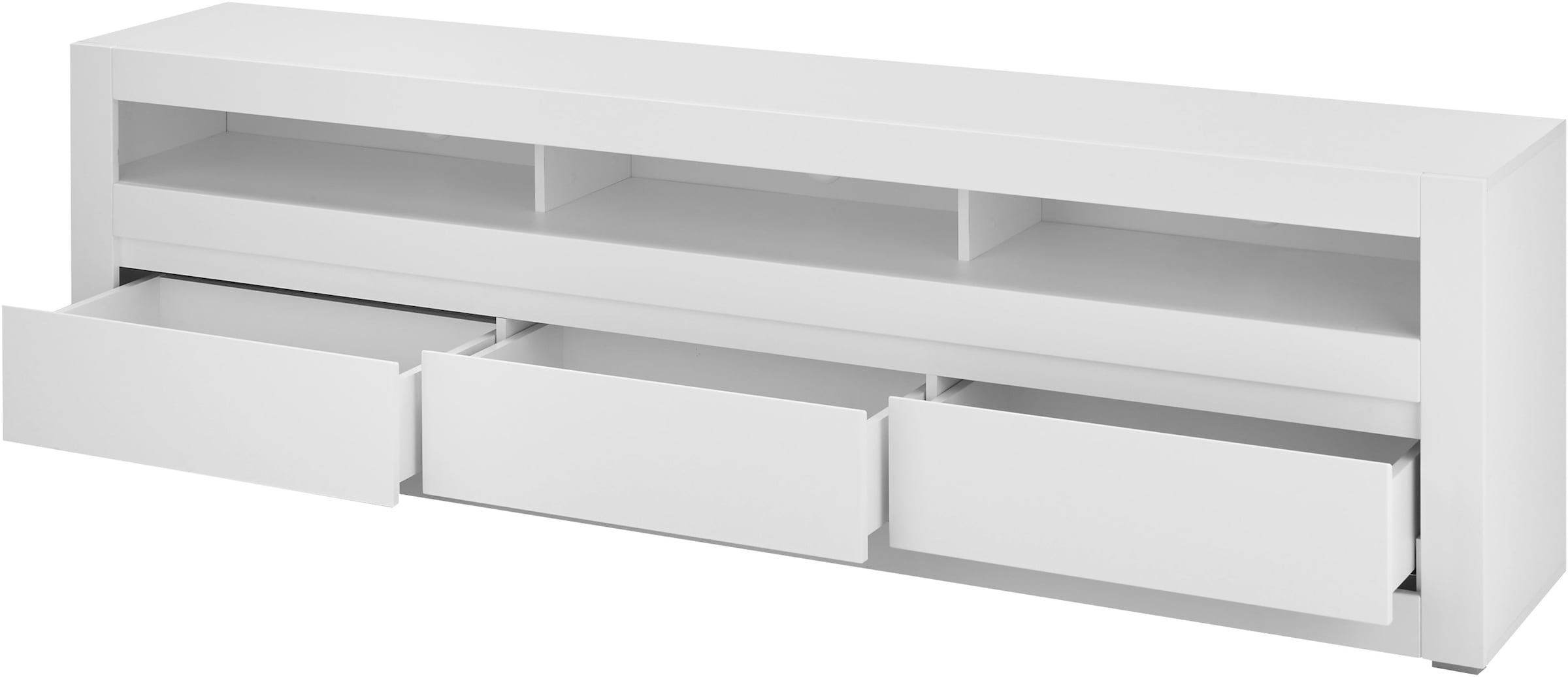 Home affaire Lowboard »Chester, moderner TV-Unterschrank, Kommode mit Stauraum, Weiß Matt« 1 Stk. tlg. austauschbare Blende in Griffleiste, zeitloses Design, 217 cm breit