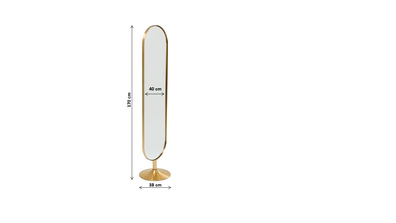 Kare Design Wandspiegel »Standspiegel Curve Brass 40x170cm«