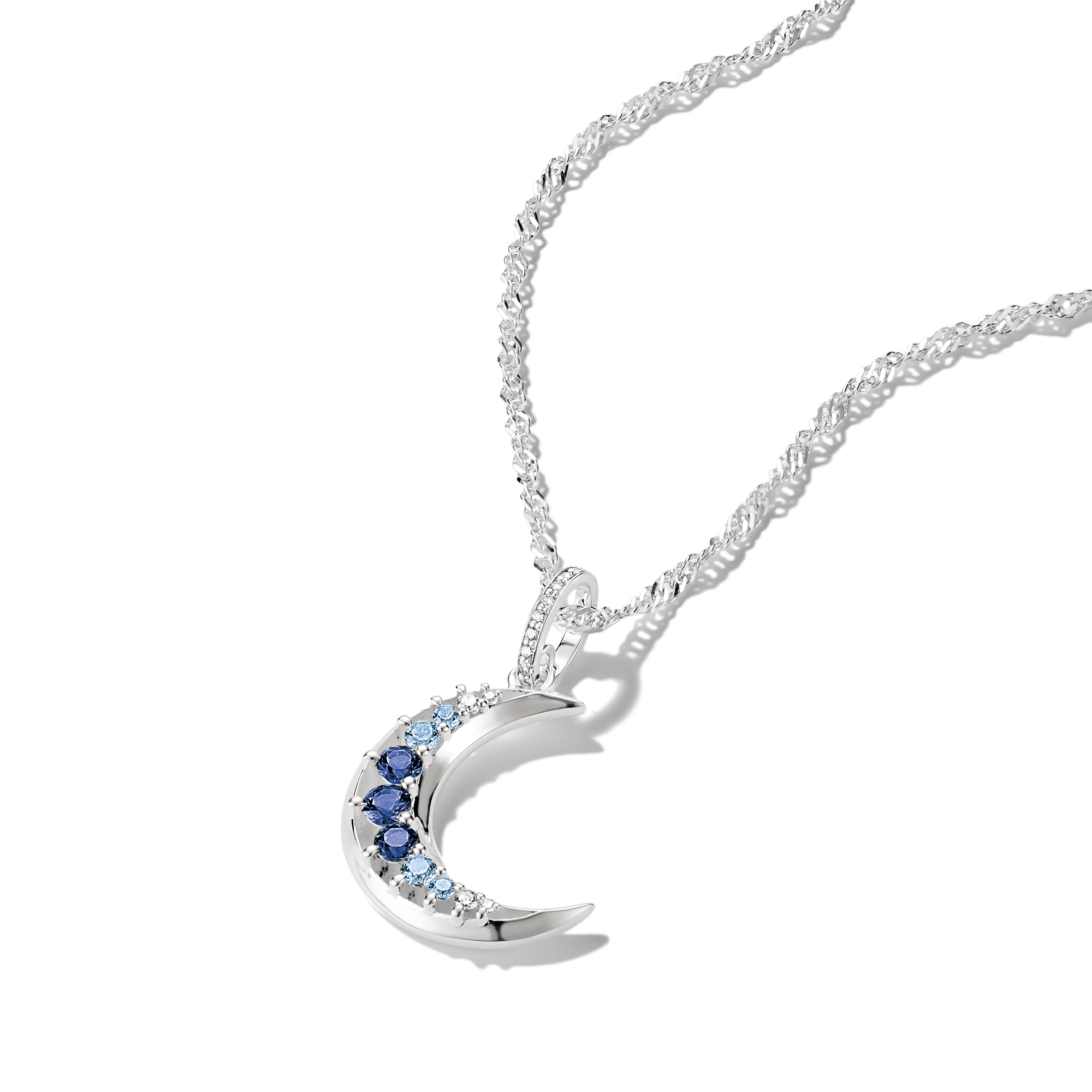 THOMAS SABO Kettenanhänger »Midnight Sky Anhänger Mond«  mit Glas-Keramik Stein, Zirkonia (synth.)