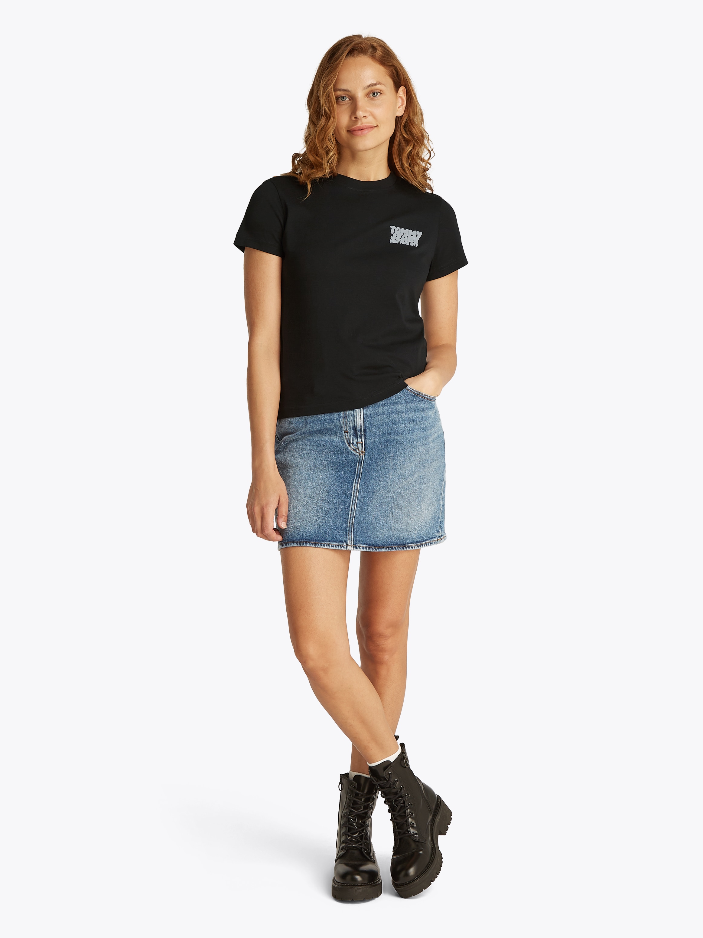 Tommy Jeans T-Shirt »TJW REG TJ BUBBLE TEE«, mit Logodruck