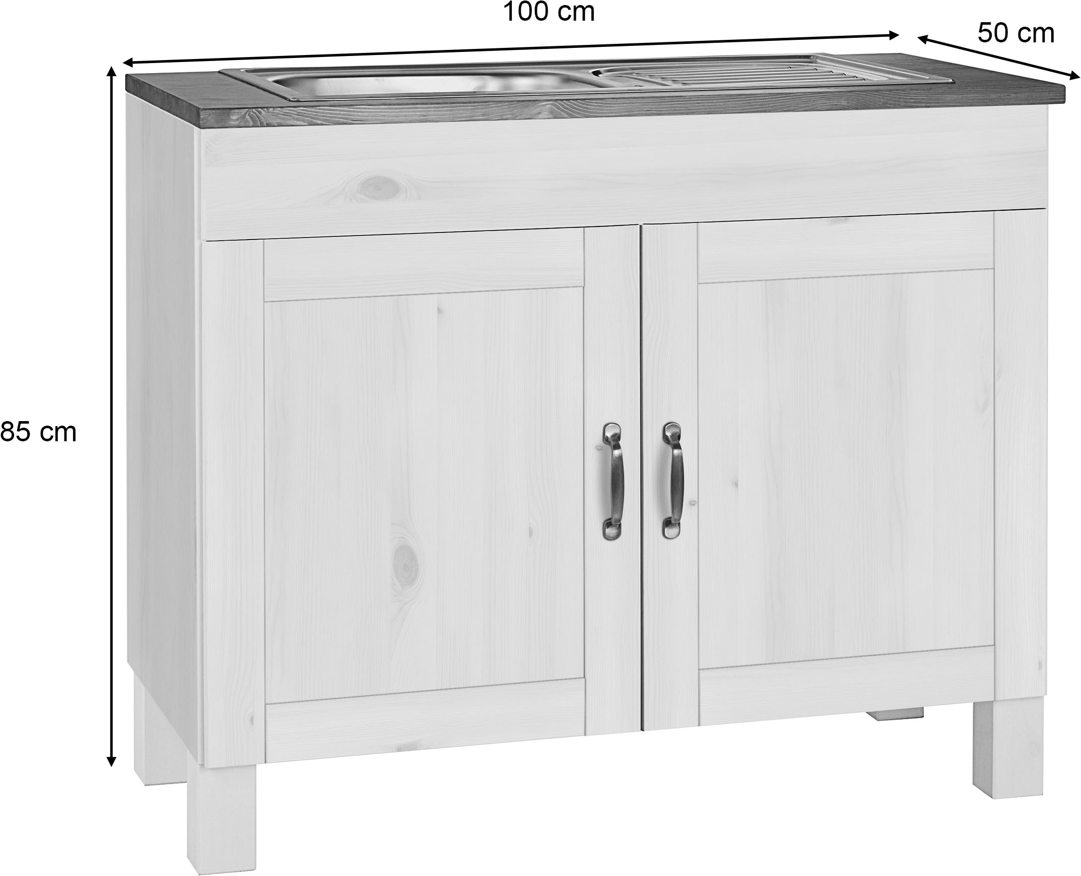 Home affaire Spülenschrank »Alby« Breite 100 cm, 1 Fach