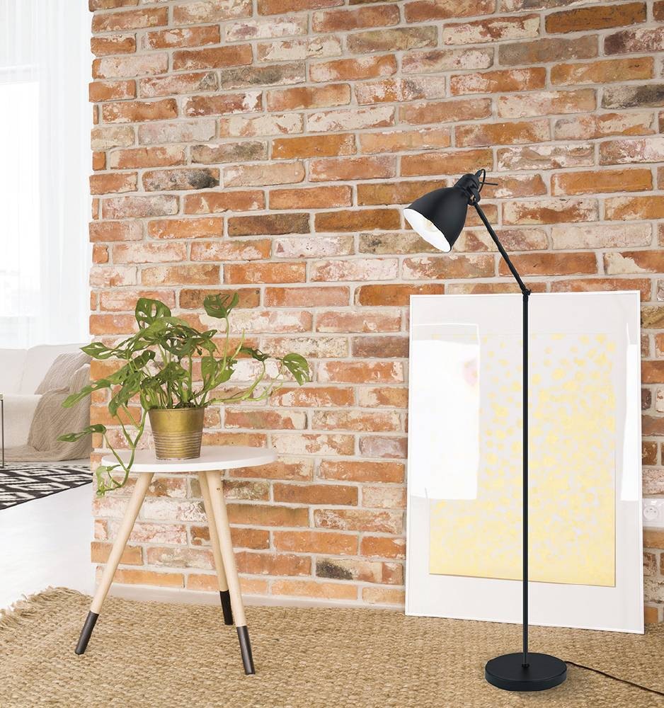 EGLO Stehlampe »PRIDDY Stehleuchte, Standleuchte, Stahl, schwarz, E27, Industrial« E27 Wohnzimmerlampe, Esszimmer, 1 flammig, Retro, Vintage, 137x23cm