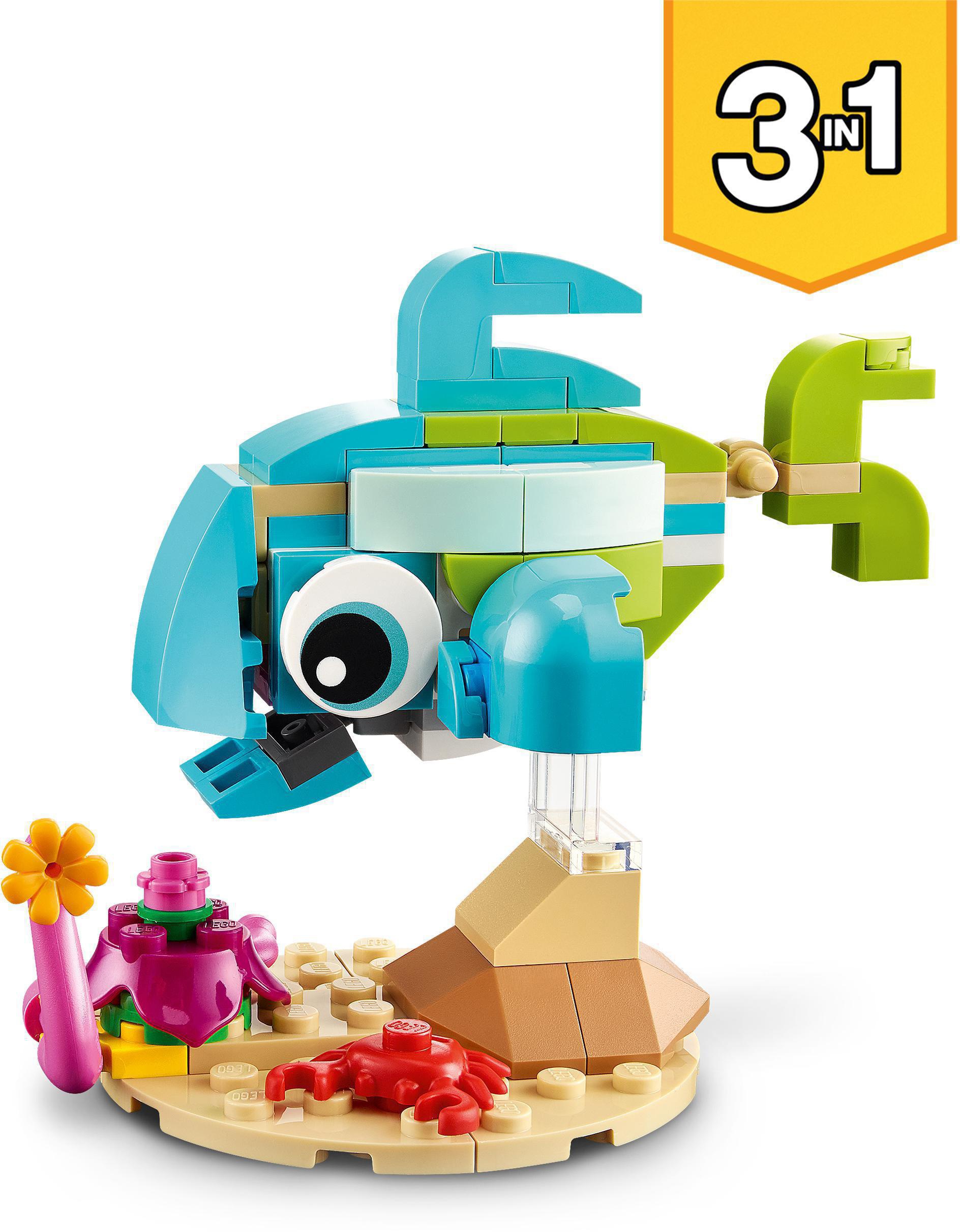 LEGO® Konstruktionsspielsteine »Delfin und Schildkröte (31128), LEGO® Creator 3in1«, (137 St.), Made in Europe